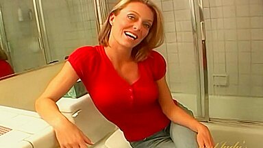 Brenda masturbates in the bathroom.