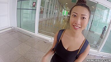Big Tit Asian Chick Fucked In Public With Sharon Lee