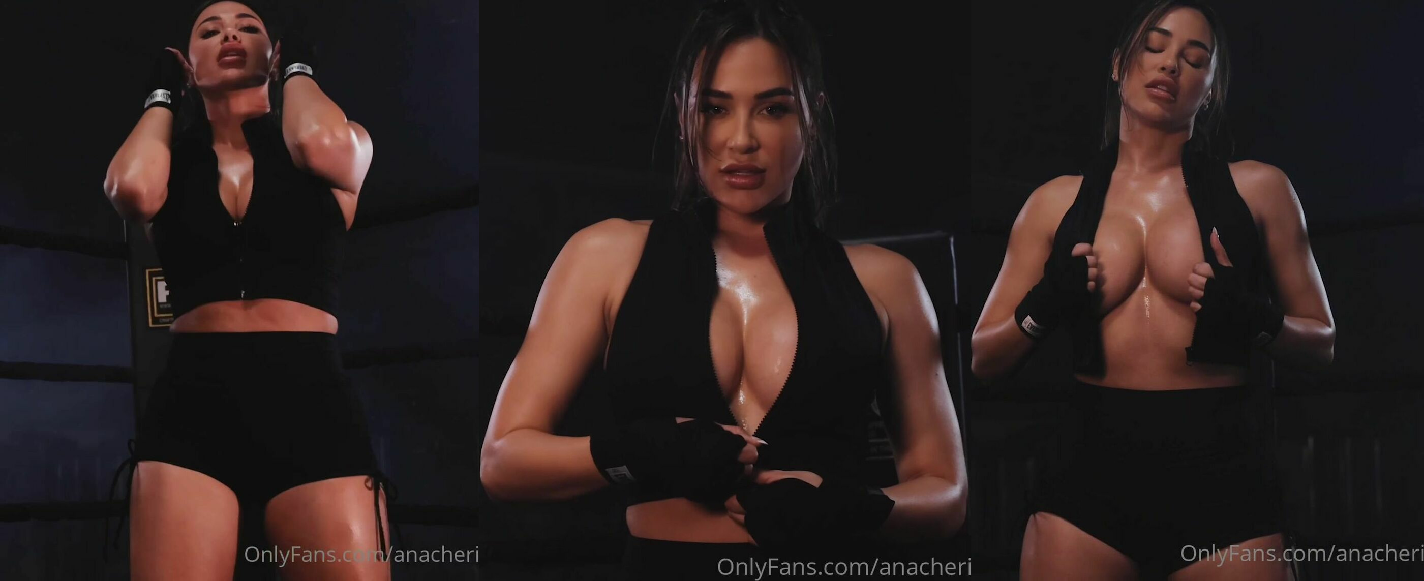 Ana Cheri Lets Her Tits Out While In The Ring