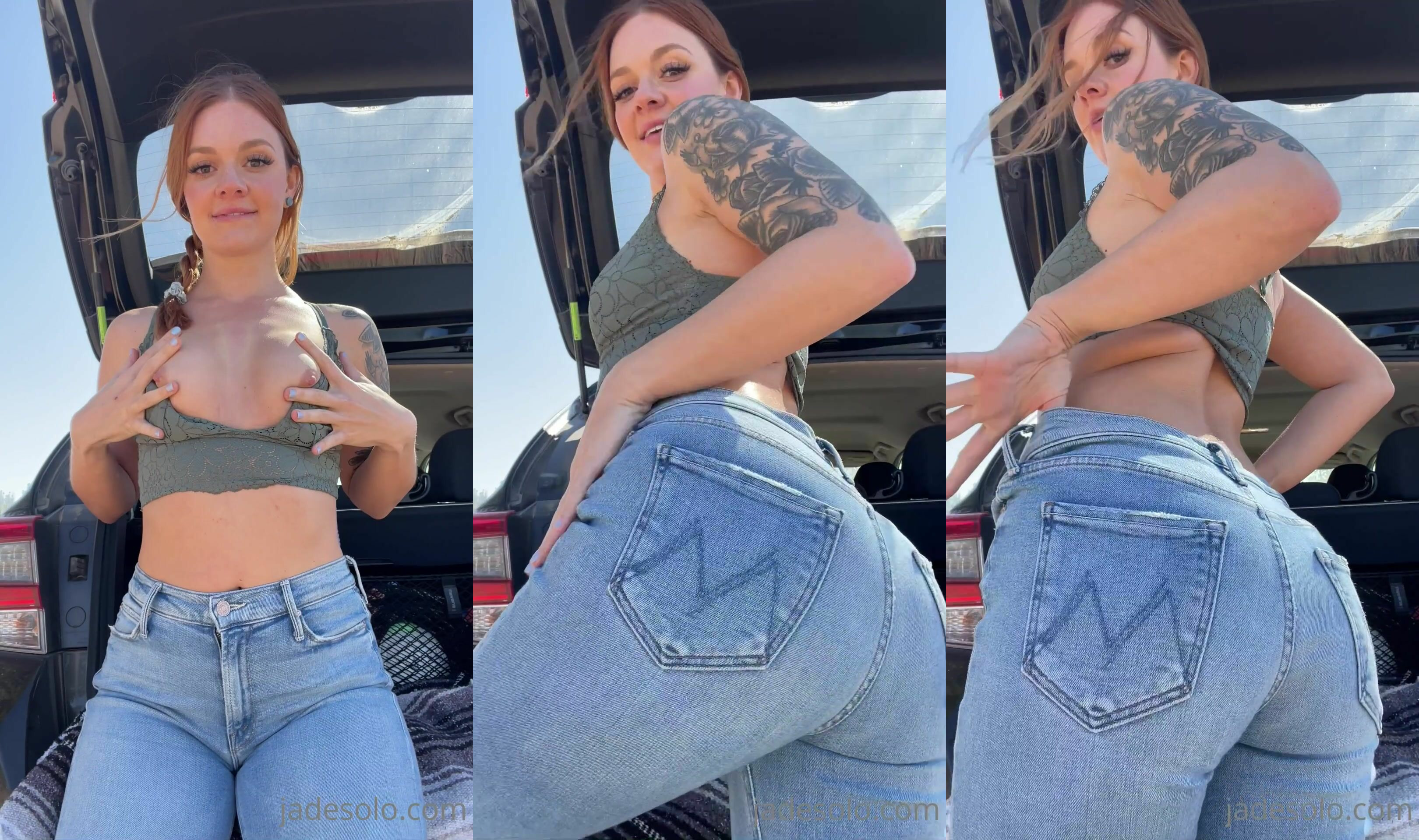Xjadesolo Enjoys Outdoor Pussy Play