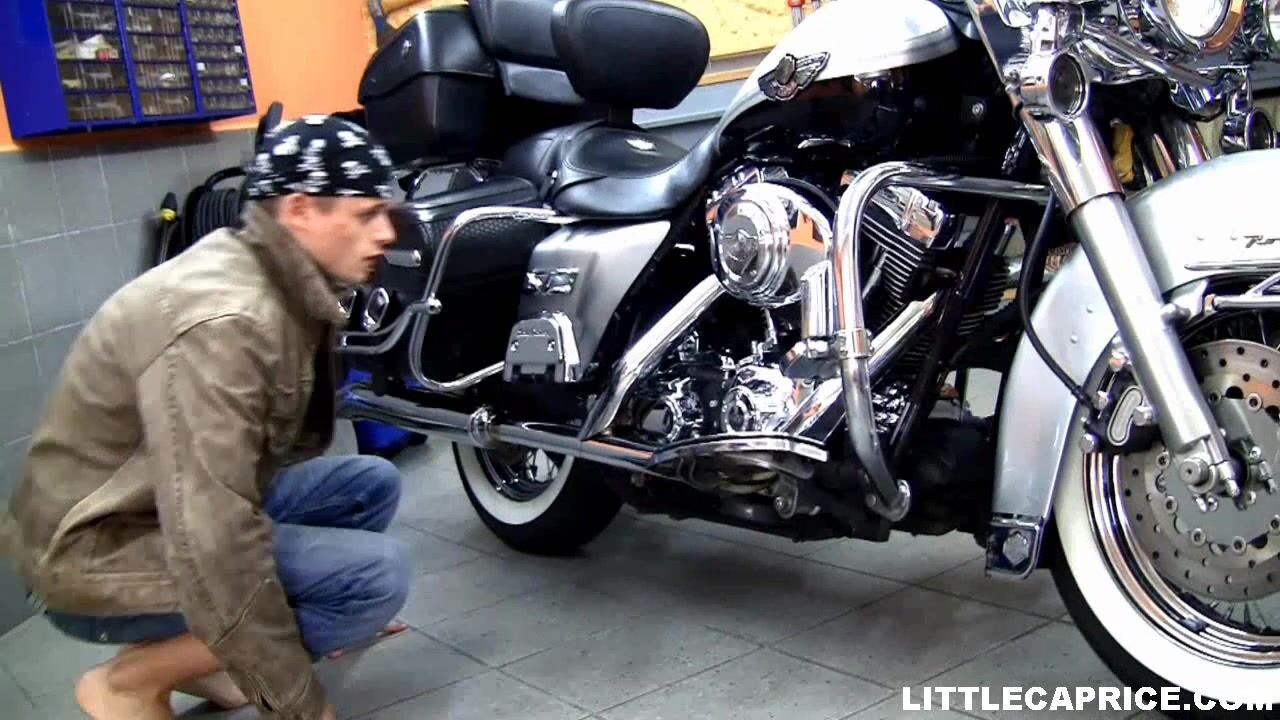 Little Caprice Has Sex In A Motorcycle Shop