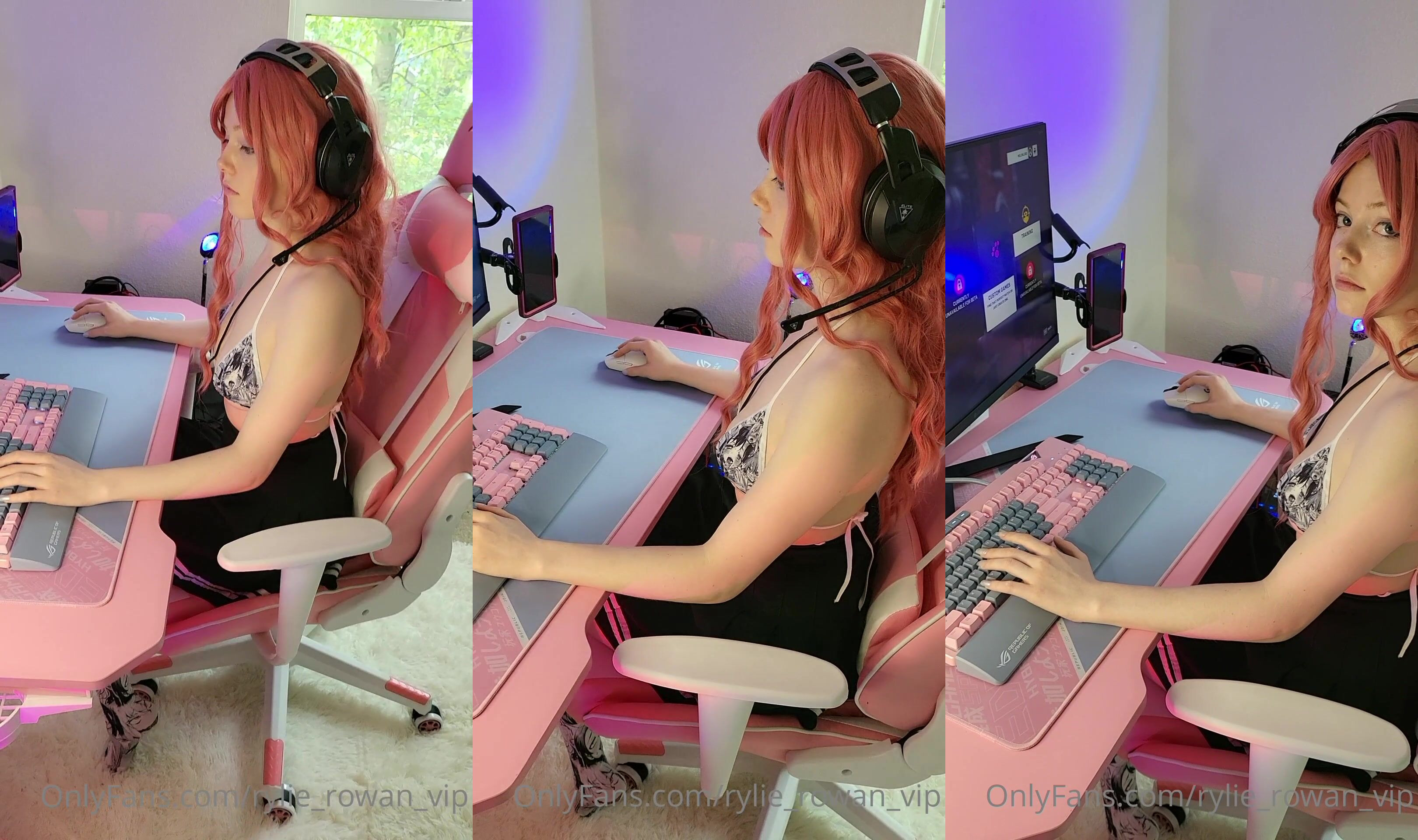 Gamer Rylie Rowan Gives A Blowjob With Headphones On