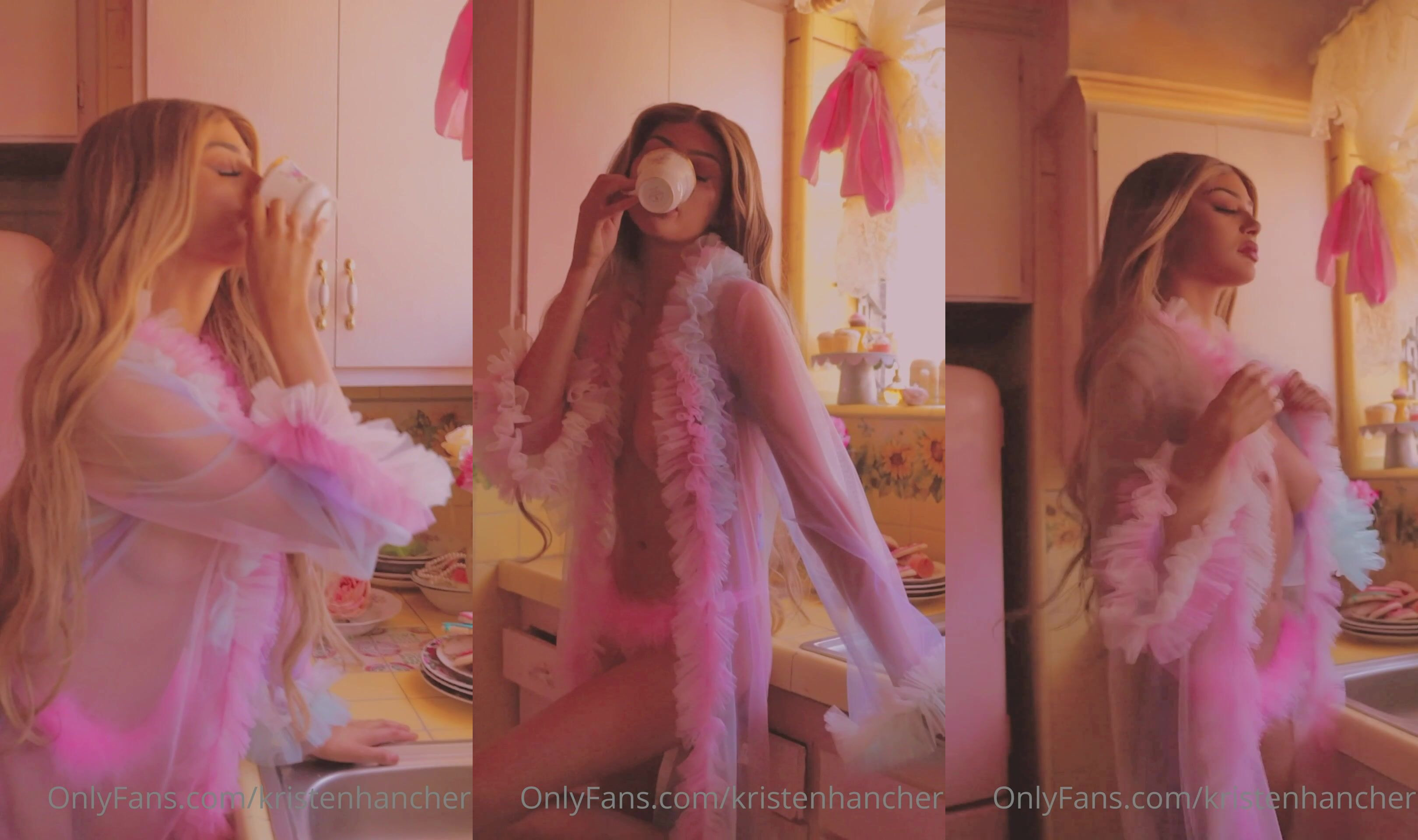 Kristen Hancher Undressing In The Kitchen