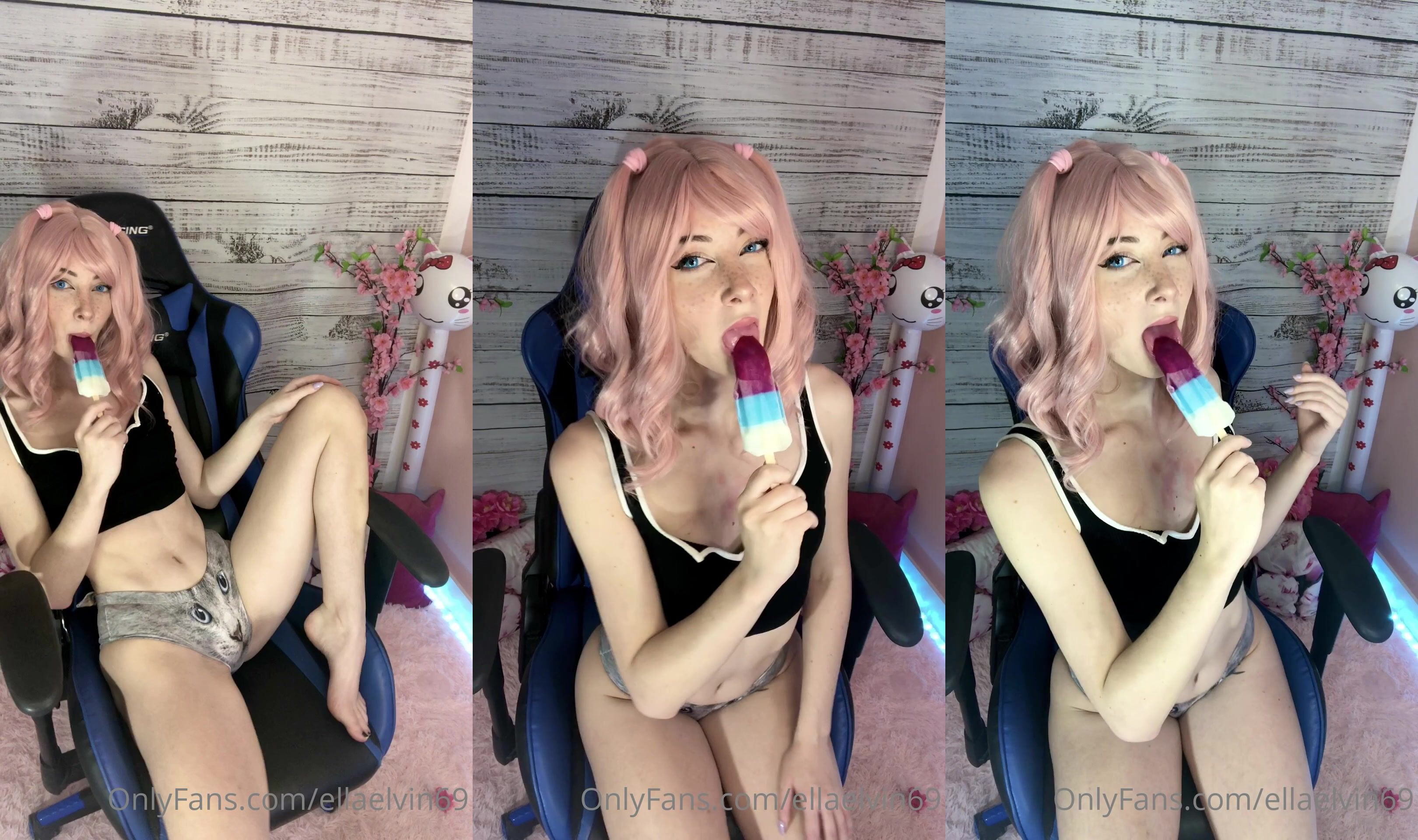 Ellaelvin69 Licking A Dildo