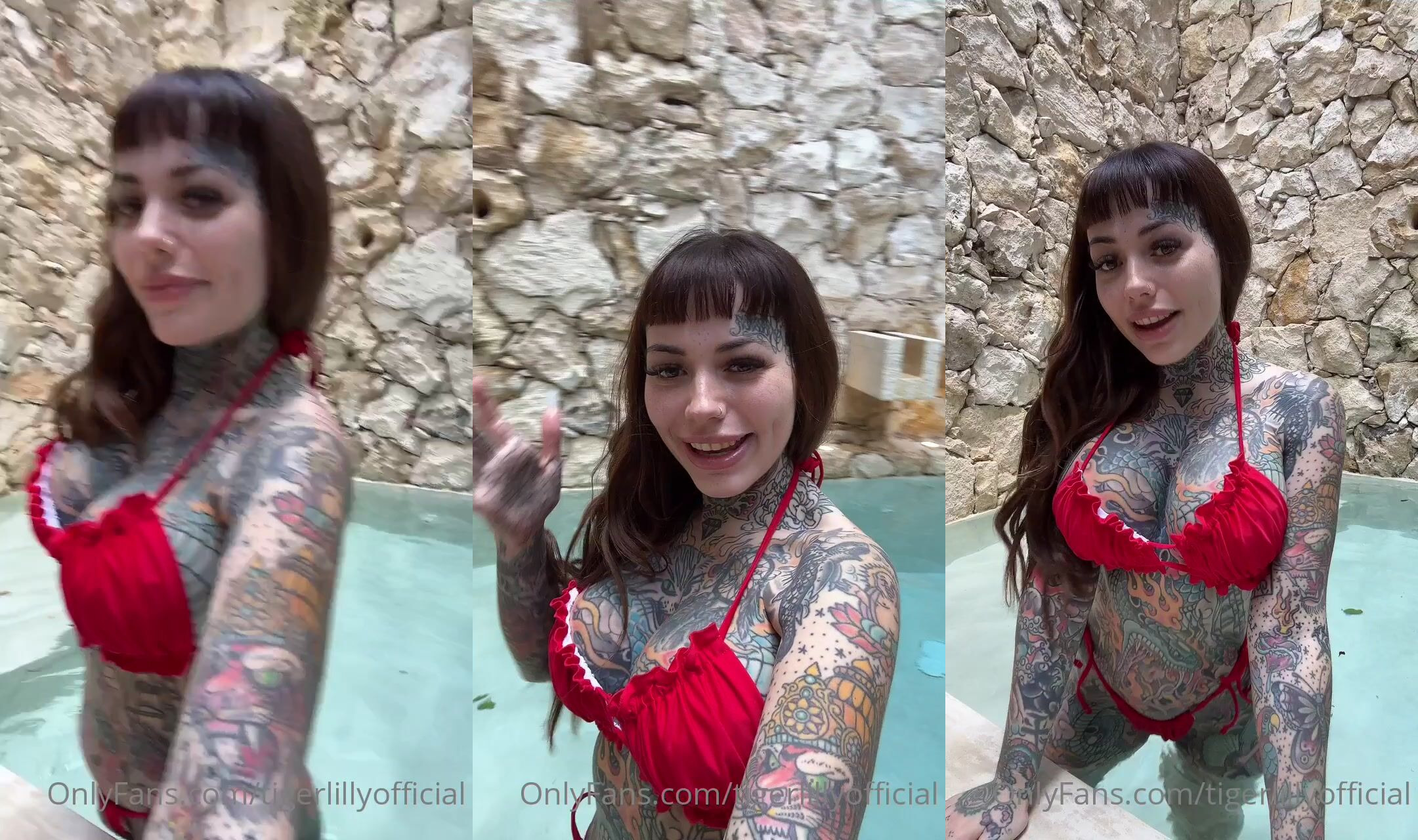 TigerLilly Masturbates In The Pool