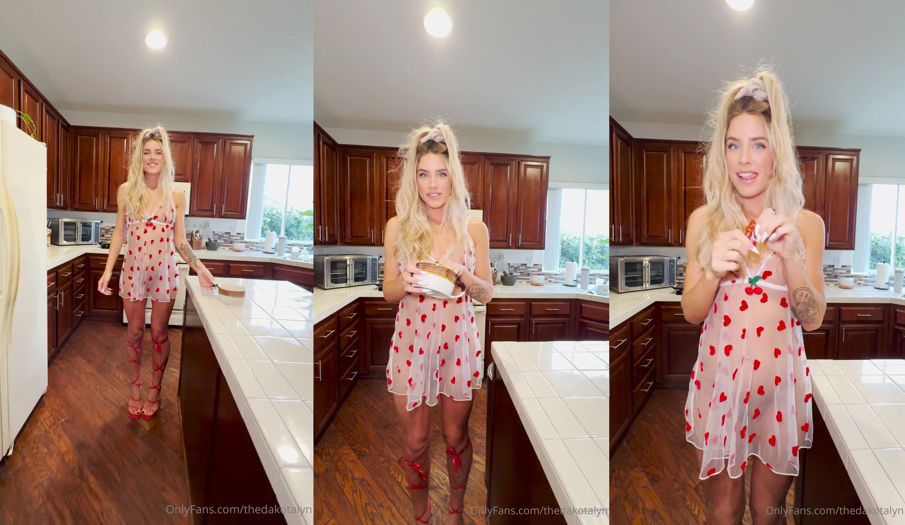Dakota Lyn Opens Her Pussy In The Kitchen