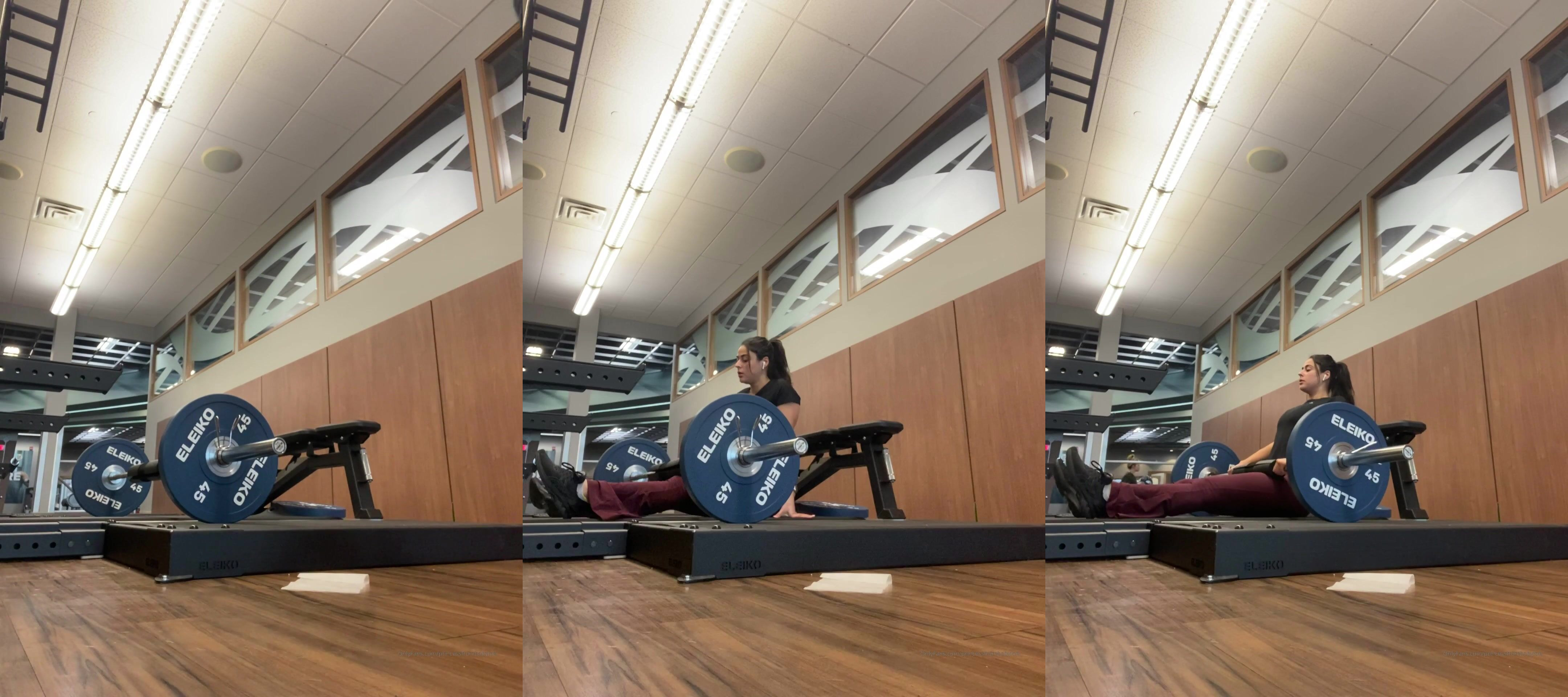 PrincessFromBabylon Does Hip Thrusts In The Gym