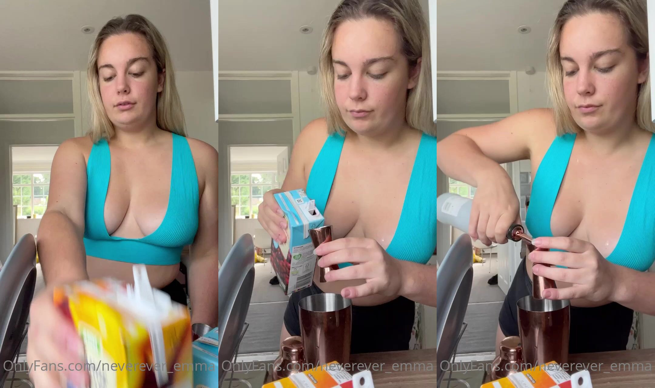 Neverever_Emma Makes A Cocktail For You In Skimpy Clothing