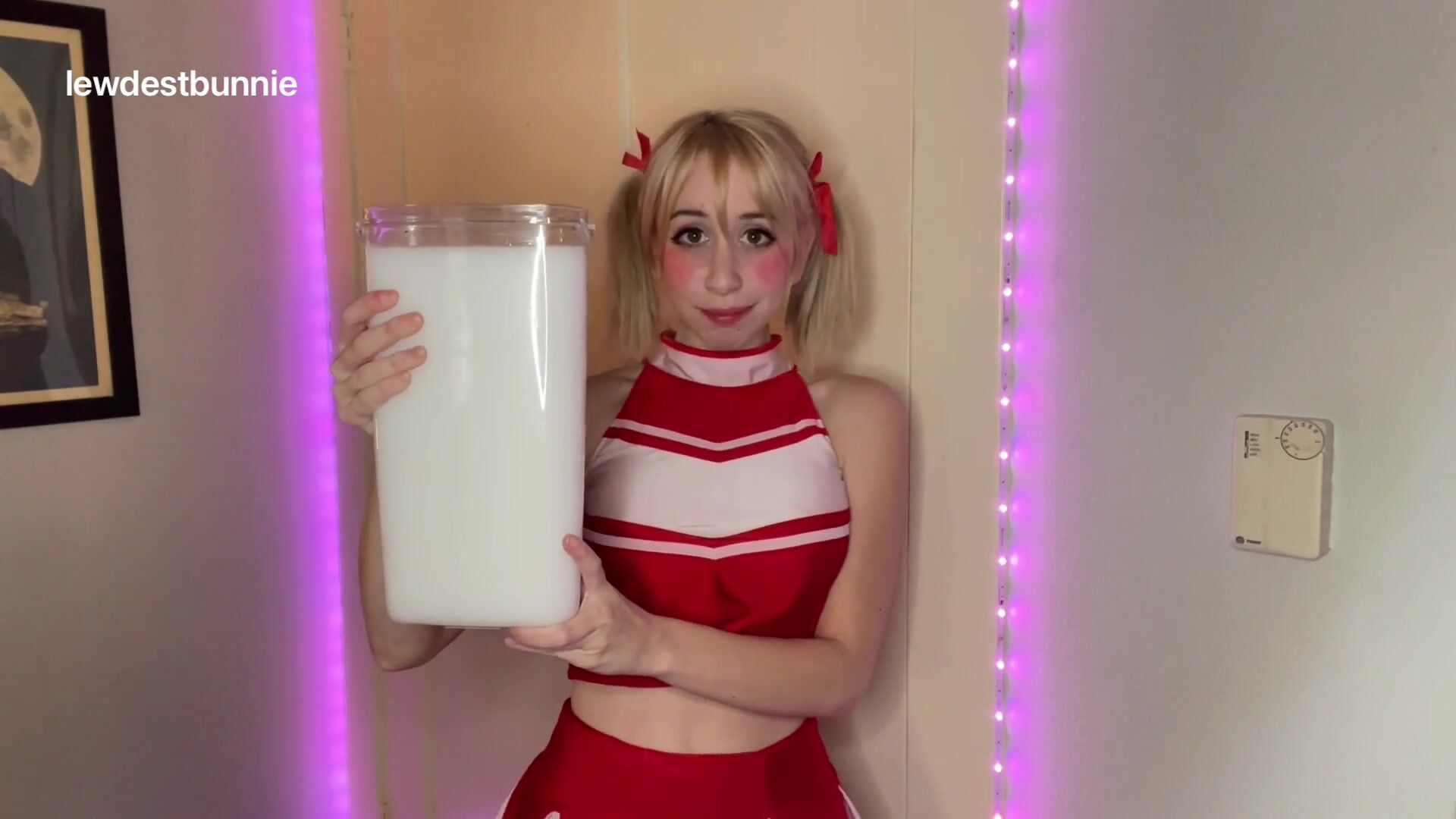 Lewdest Bunnie Covers Herself In Fake Cum And Masturbates