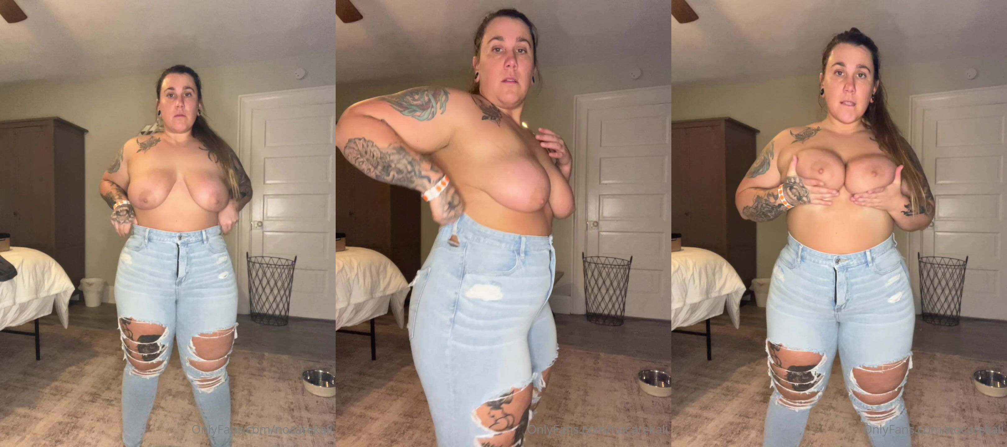 Skin Tight Jeans Can't Hold Nocarekali's Plump Peaches