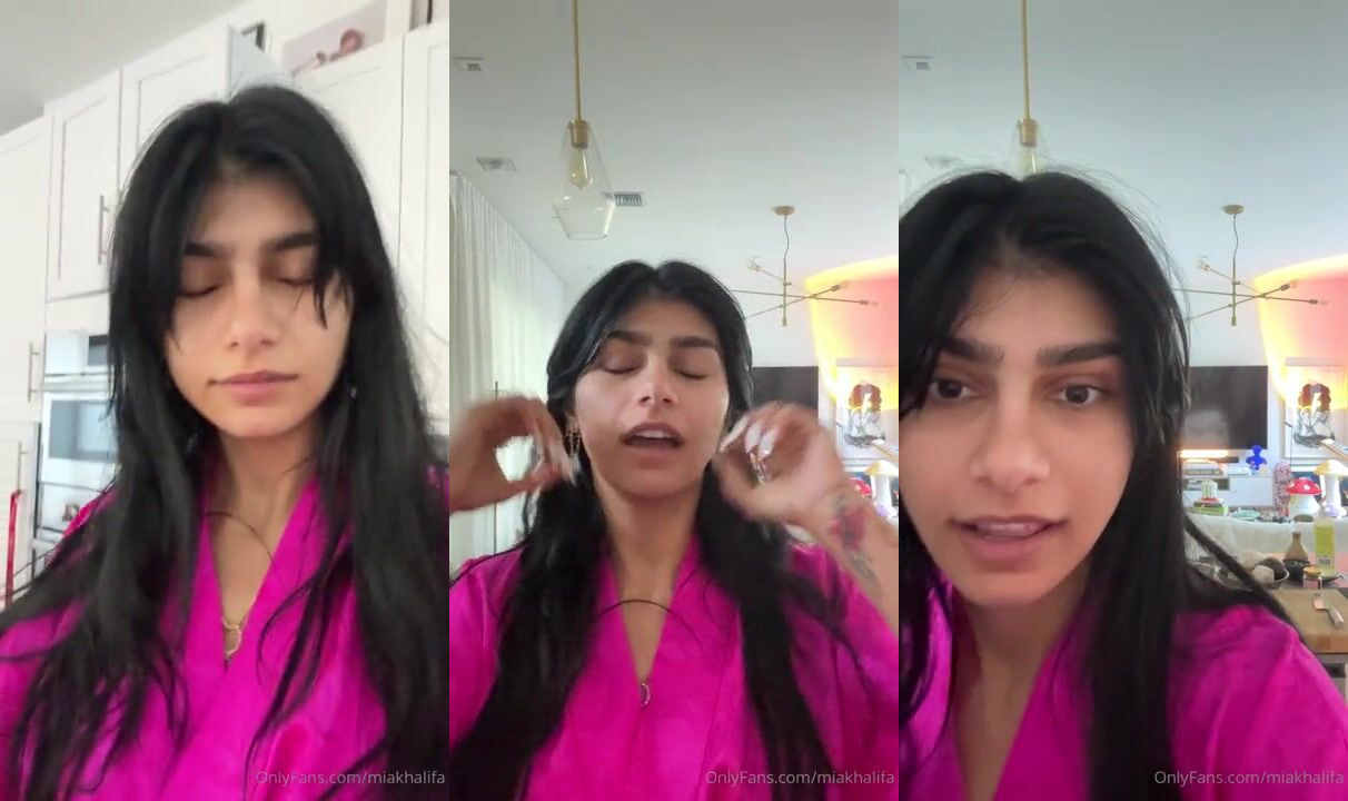 Mia Khalifa Shows Off Her Tits And Her G-string