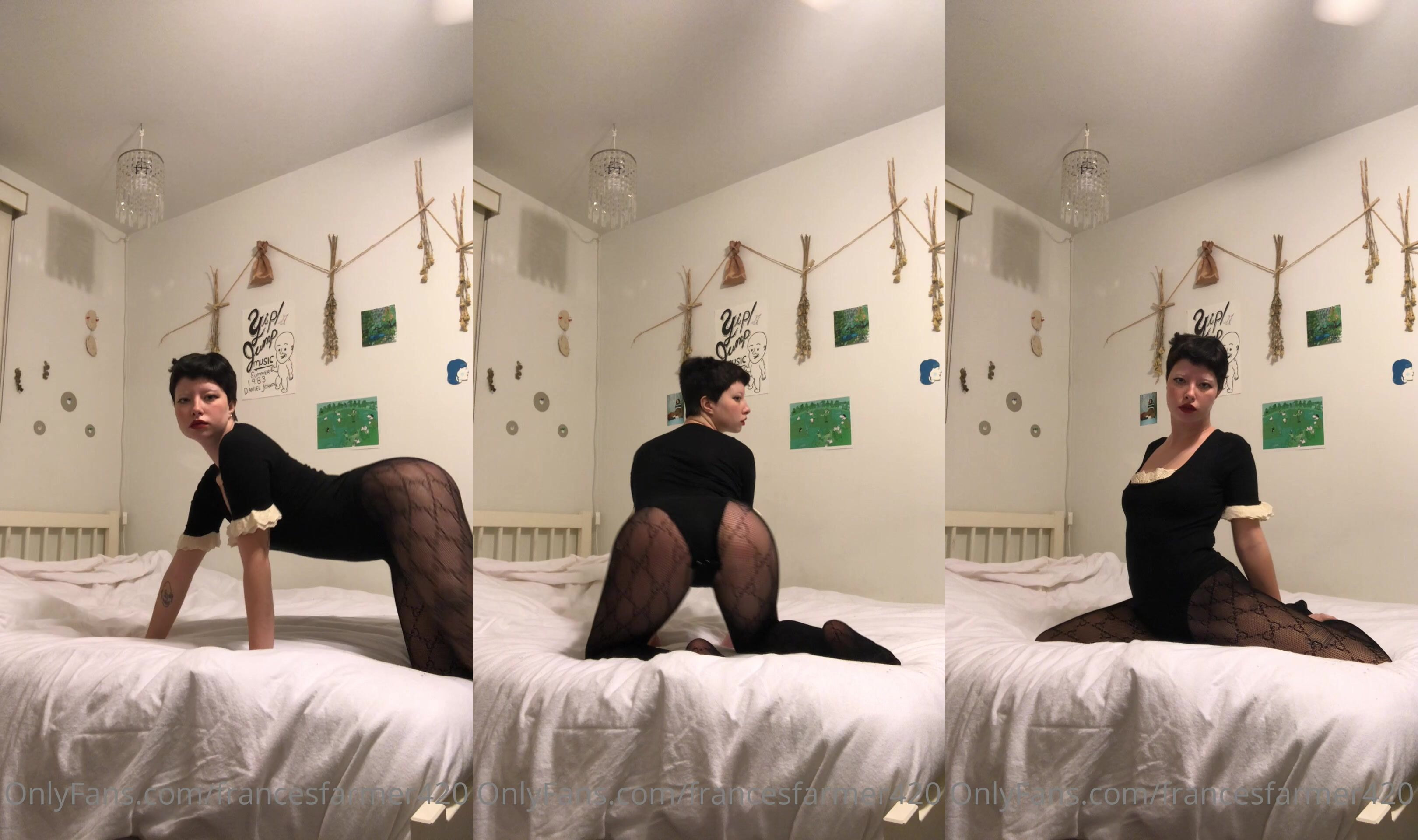 Francesfarmer420 Shakes Her Ass On Bed