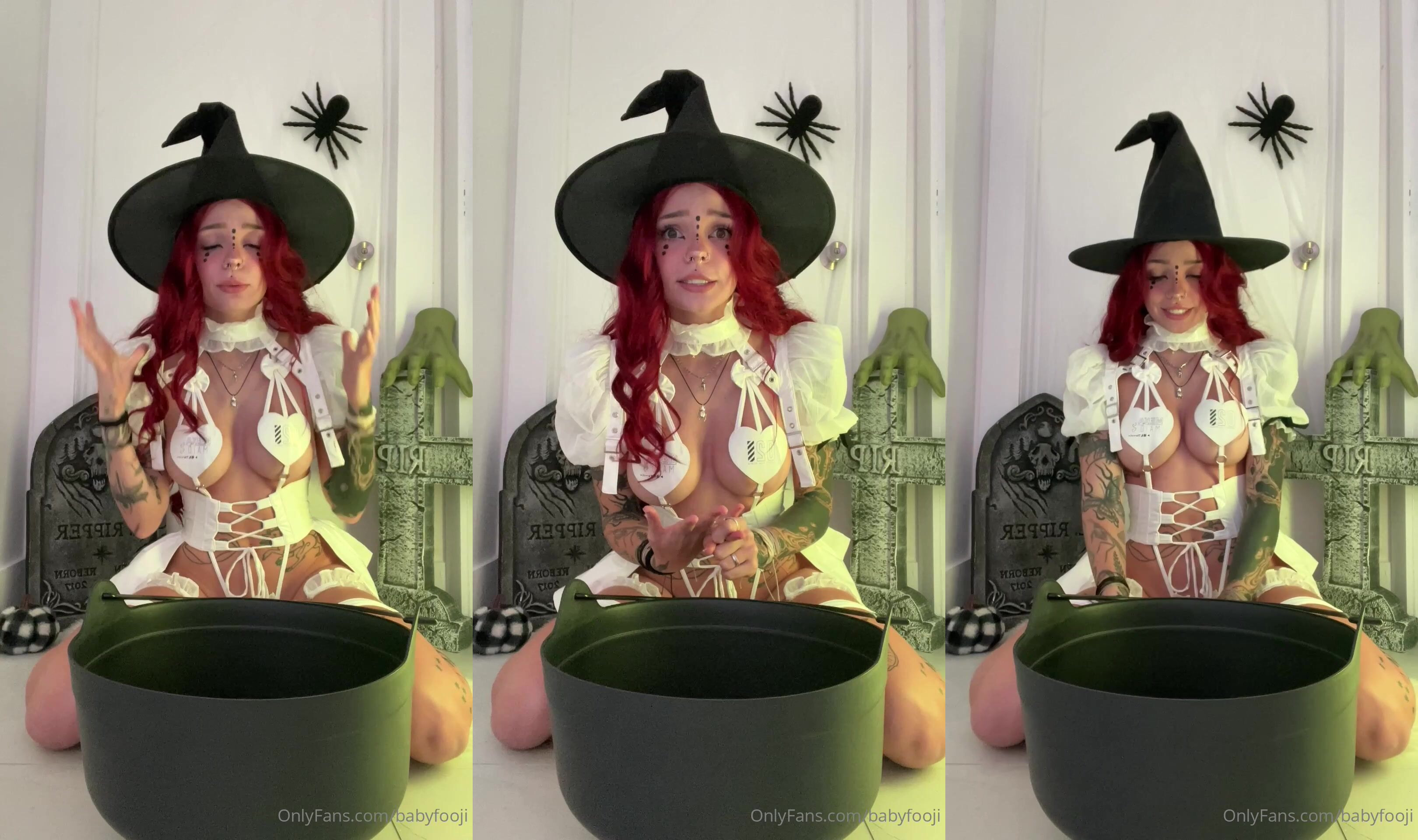 Witch BabyFooji Rides A Giant Dildo