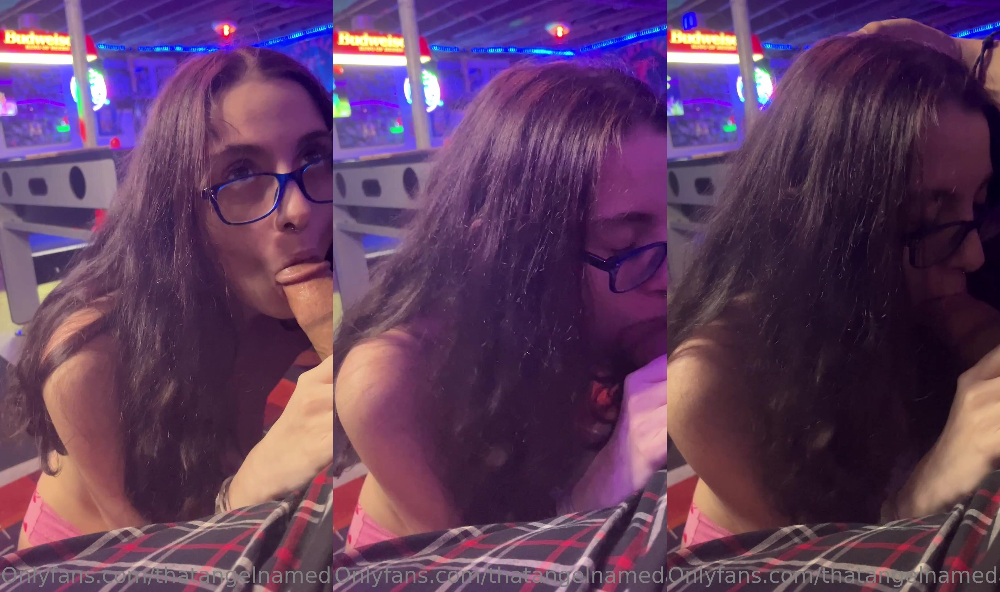 Amber Sucks Dick In The Arcade