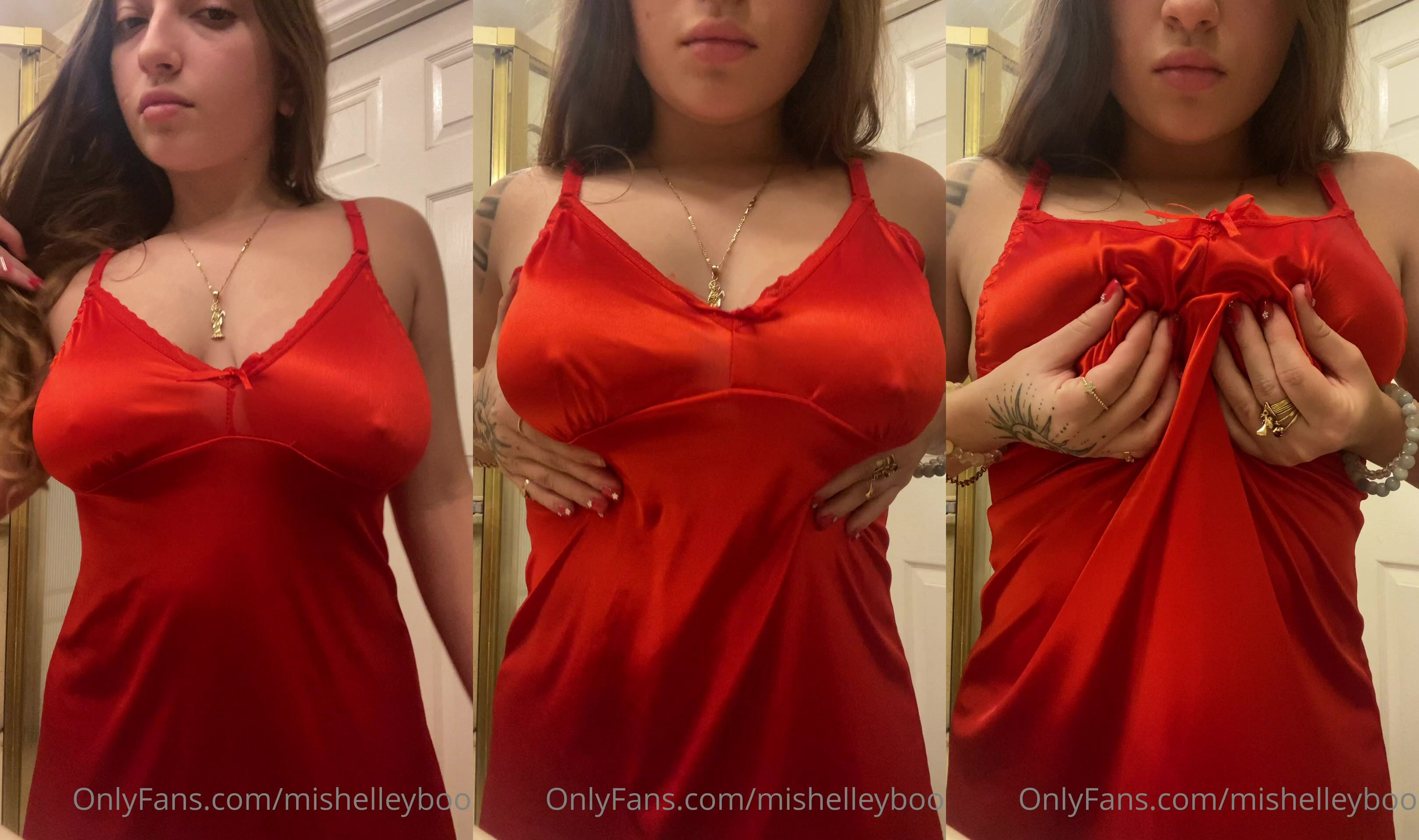Naughty Mishelleyboo Teasing In Her Red Lingerie