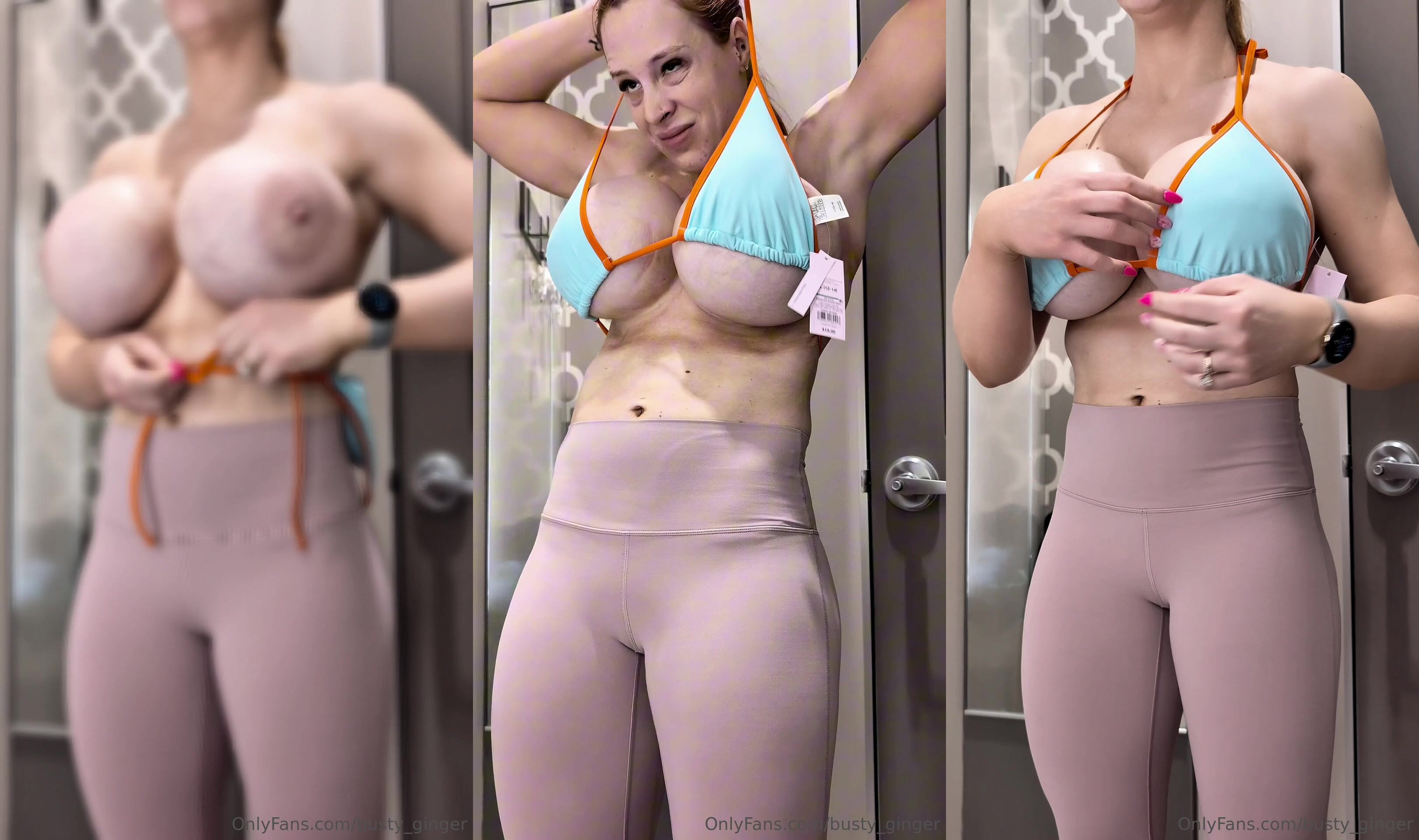 Busty_Ginger Trying Out Bras That Fit Her Big Tits