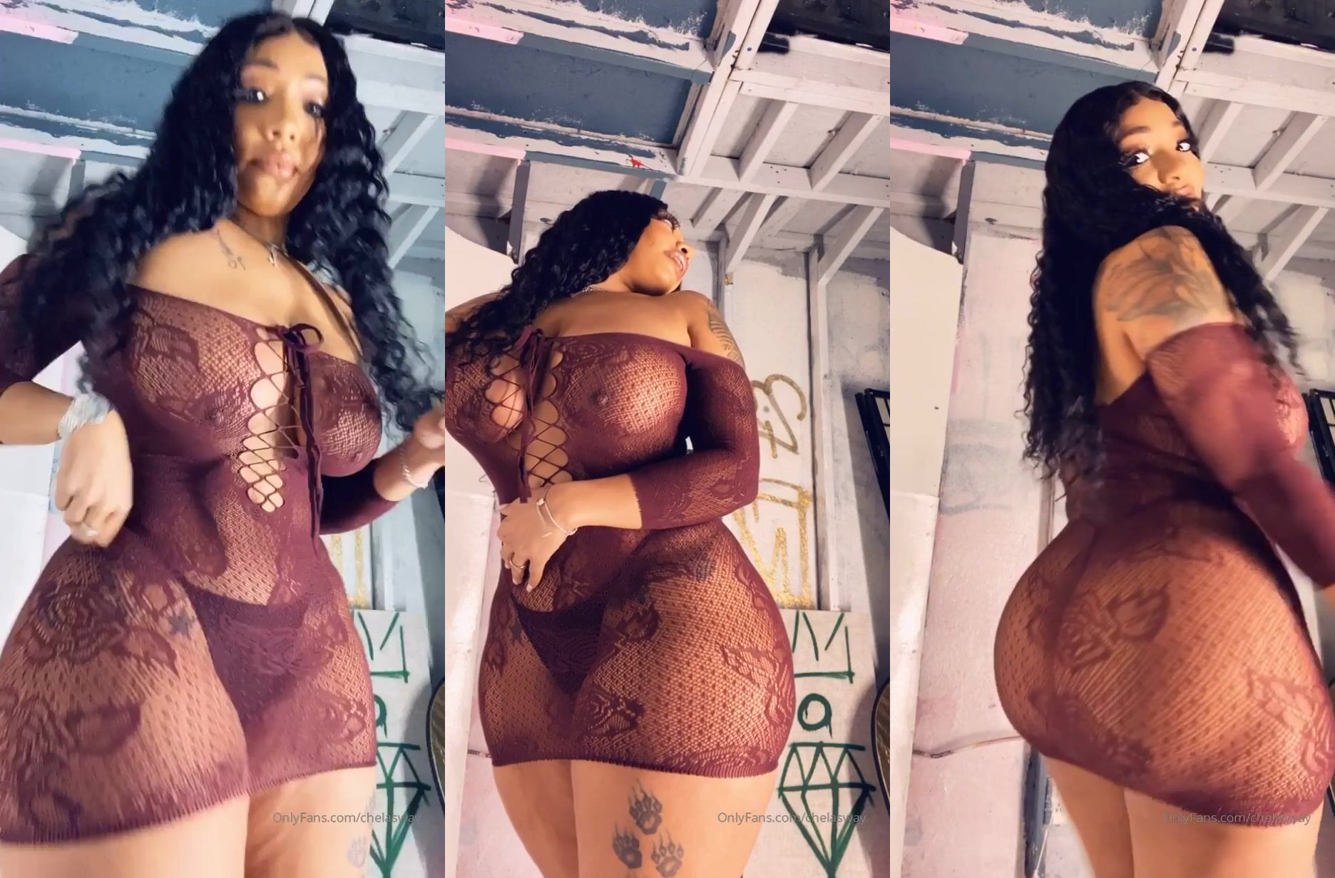 Chelasway In Her Skimpy See Through Outfit