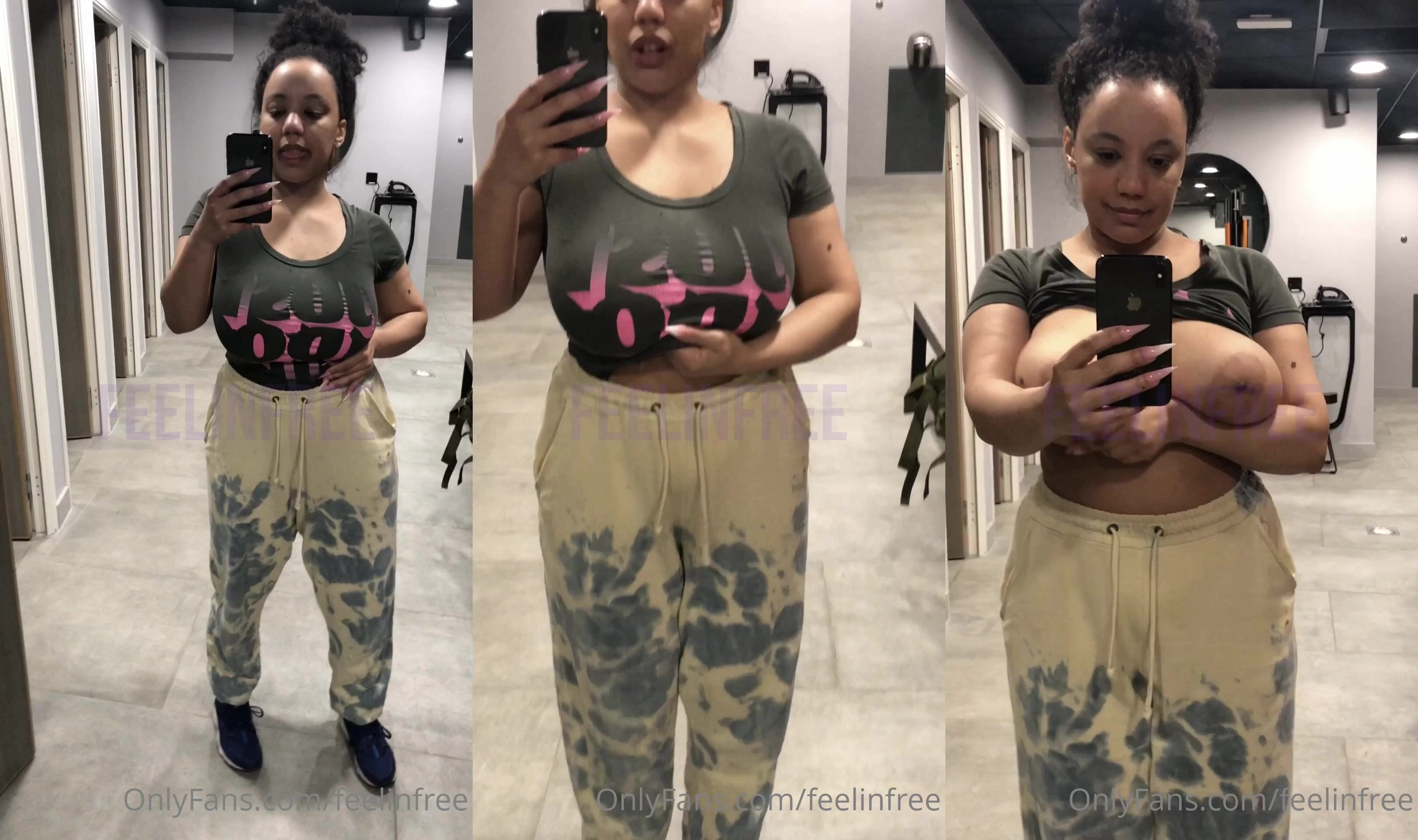 Feelinfree Exposing Her Boobs Before Shower