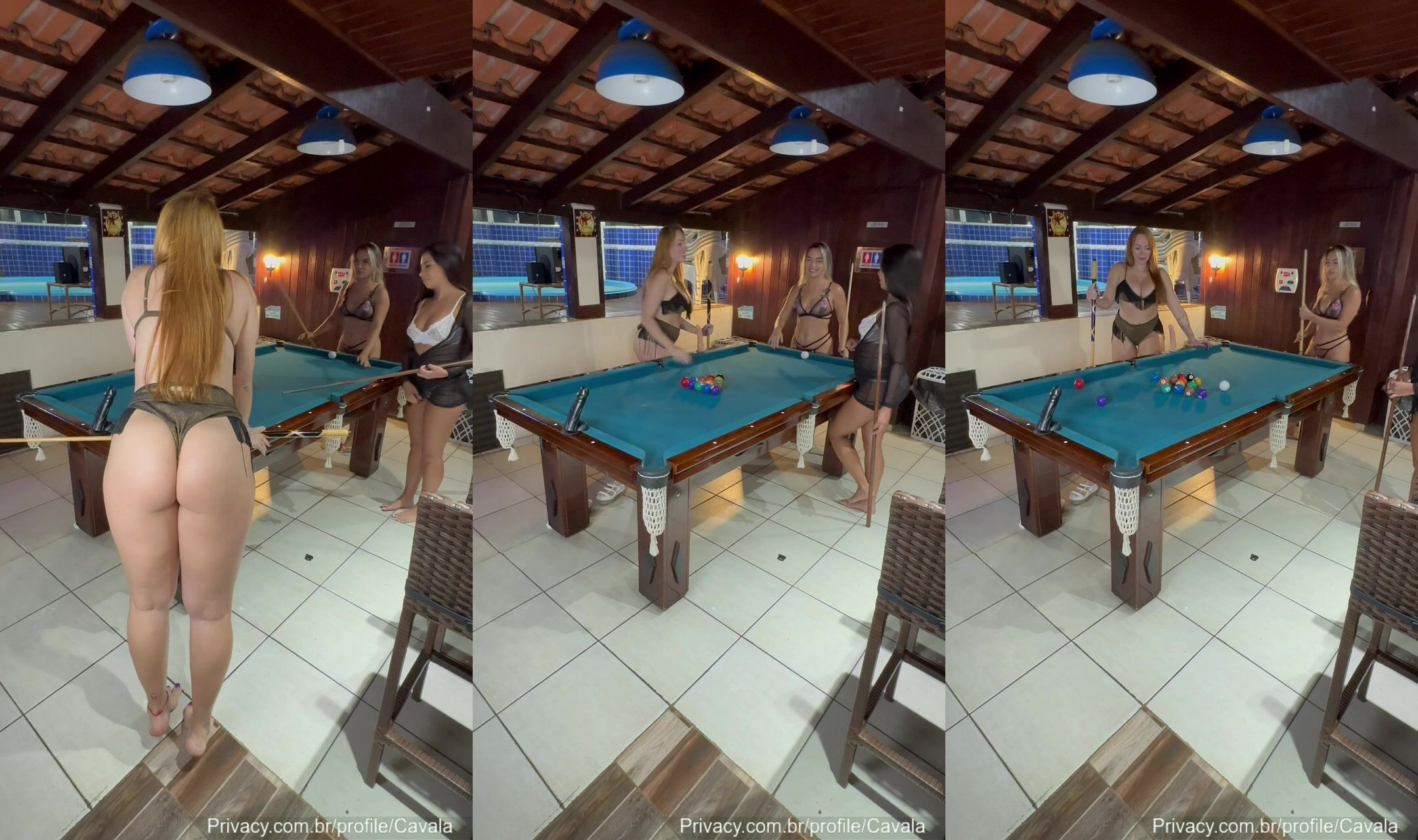 Jessica Patez Plays Billiard With Hot Girls