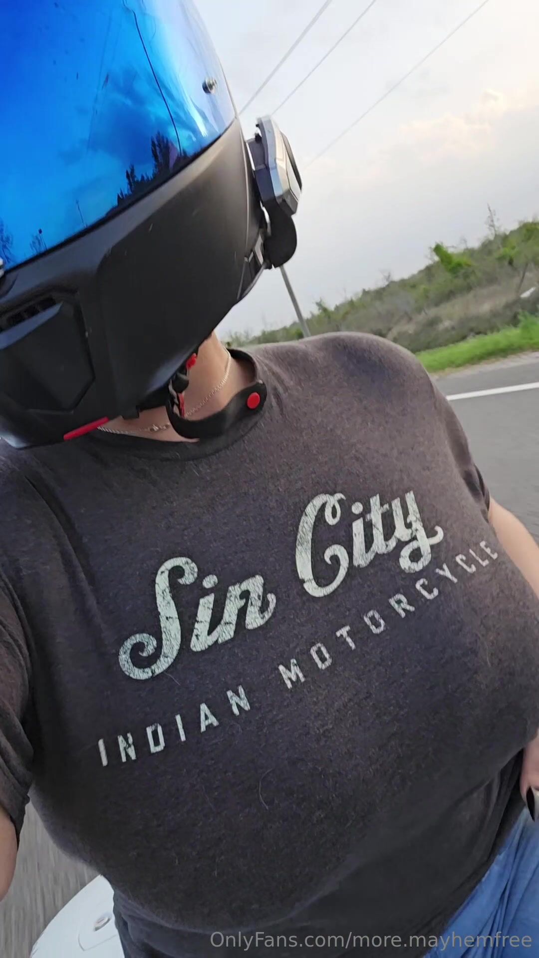 Mayhem Flashes Her Bra On A Bike Ride