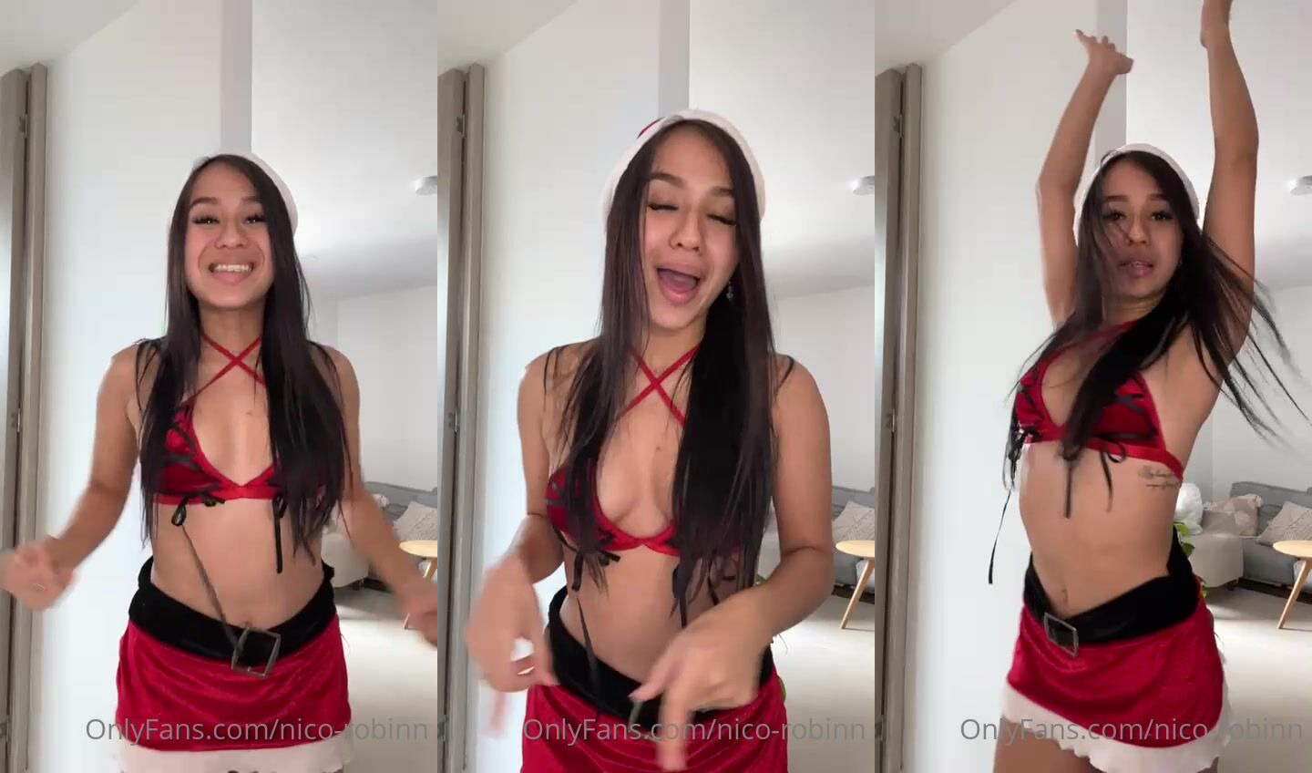 Santa Nico-Robinn Shakes Her Tits On Cam