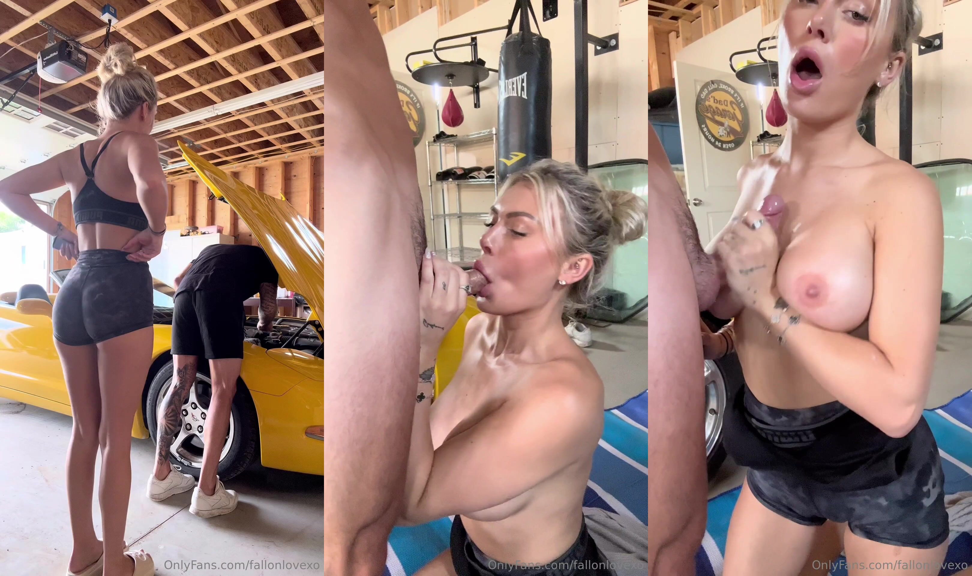 Fallonlovexo Gives A BJ In The Garage
