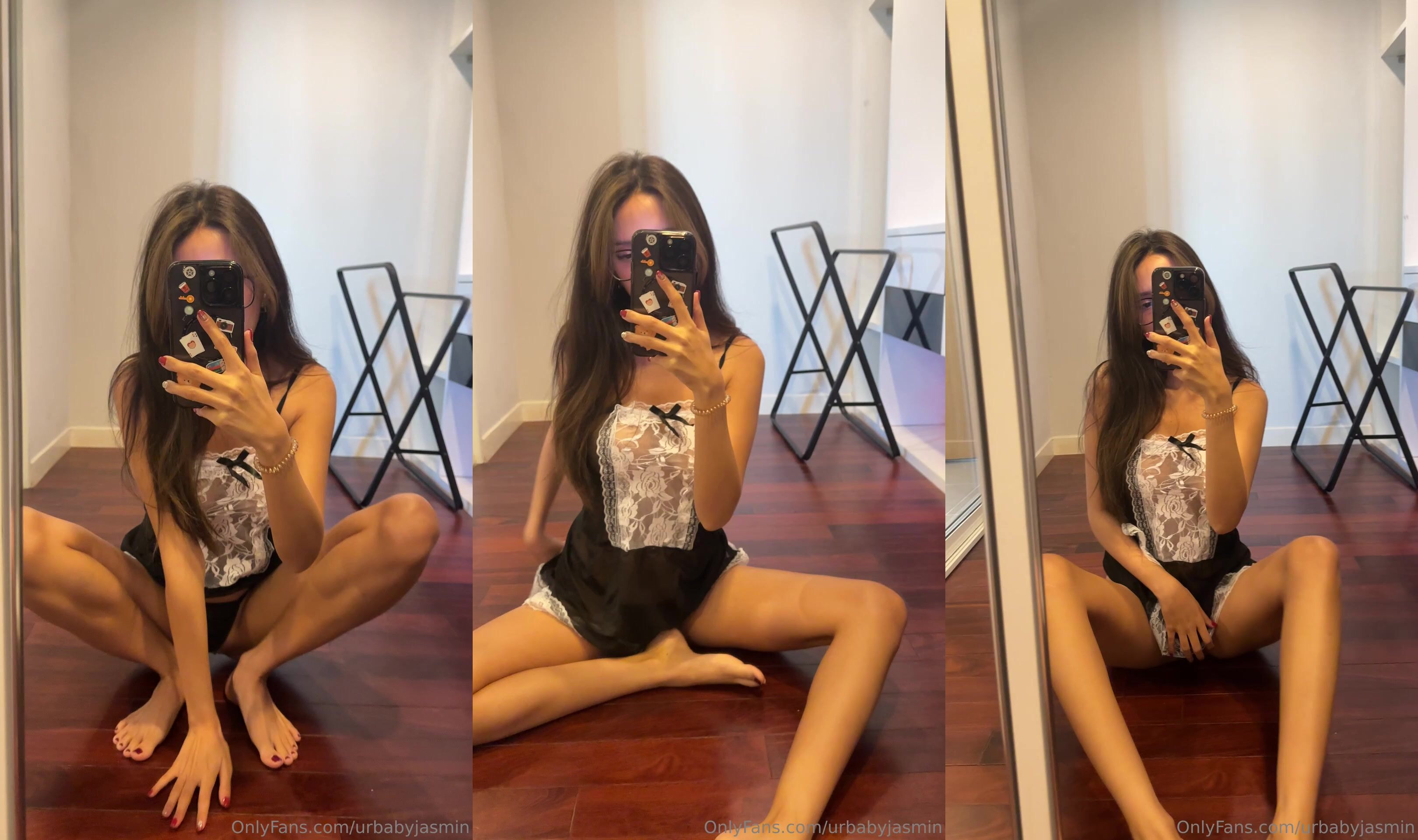 Urbabyjasmin Sits And Exposes Black Panties