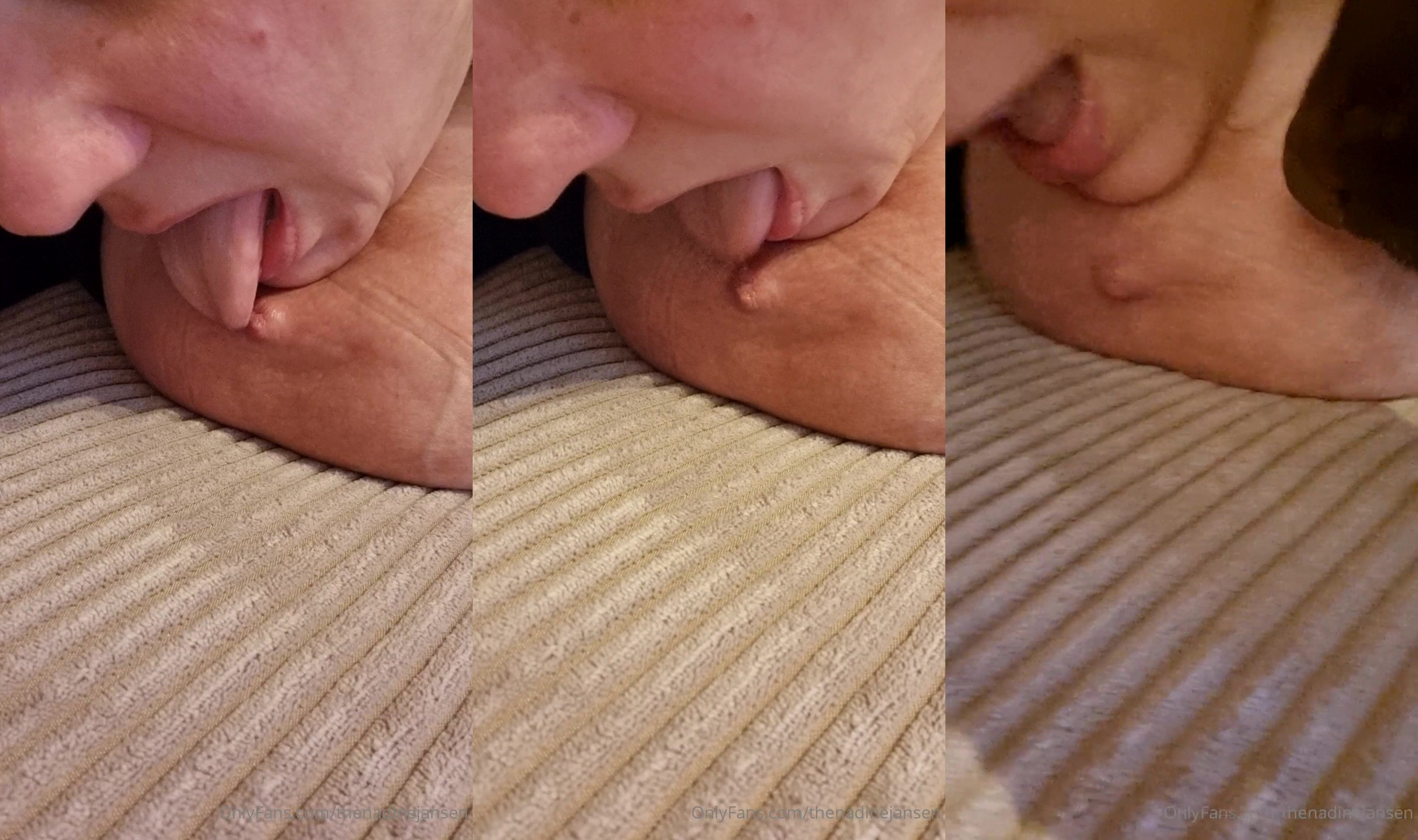 Thenadinejansen Licks Her Nipples