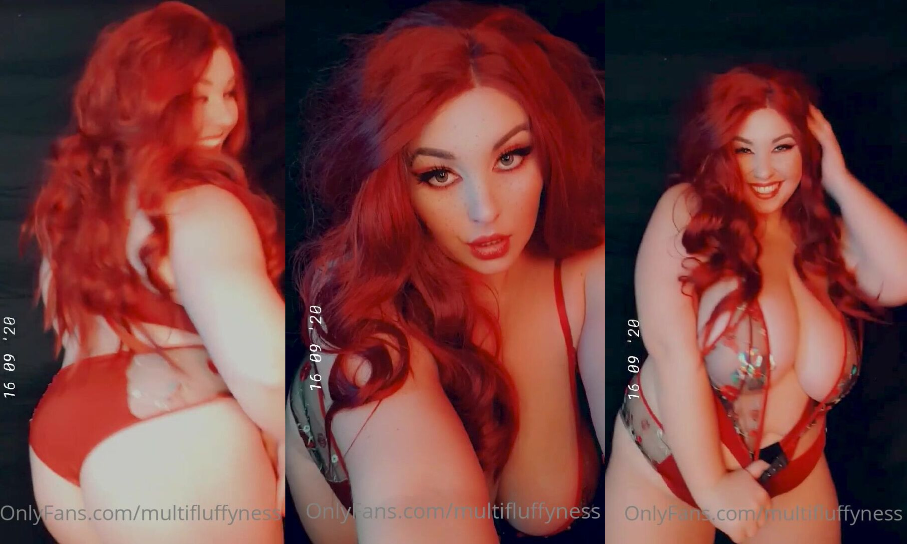Multifluffyness Teases In Her Red Lingerie