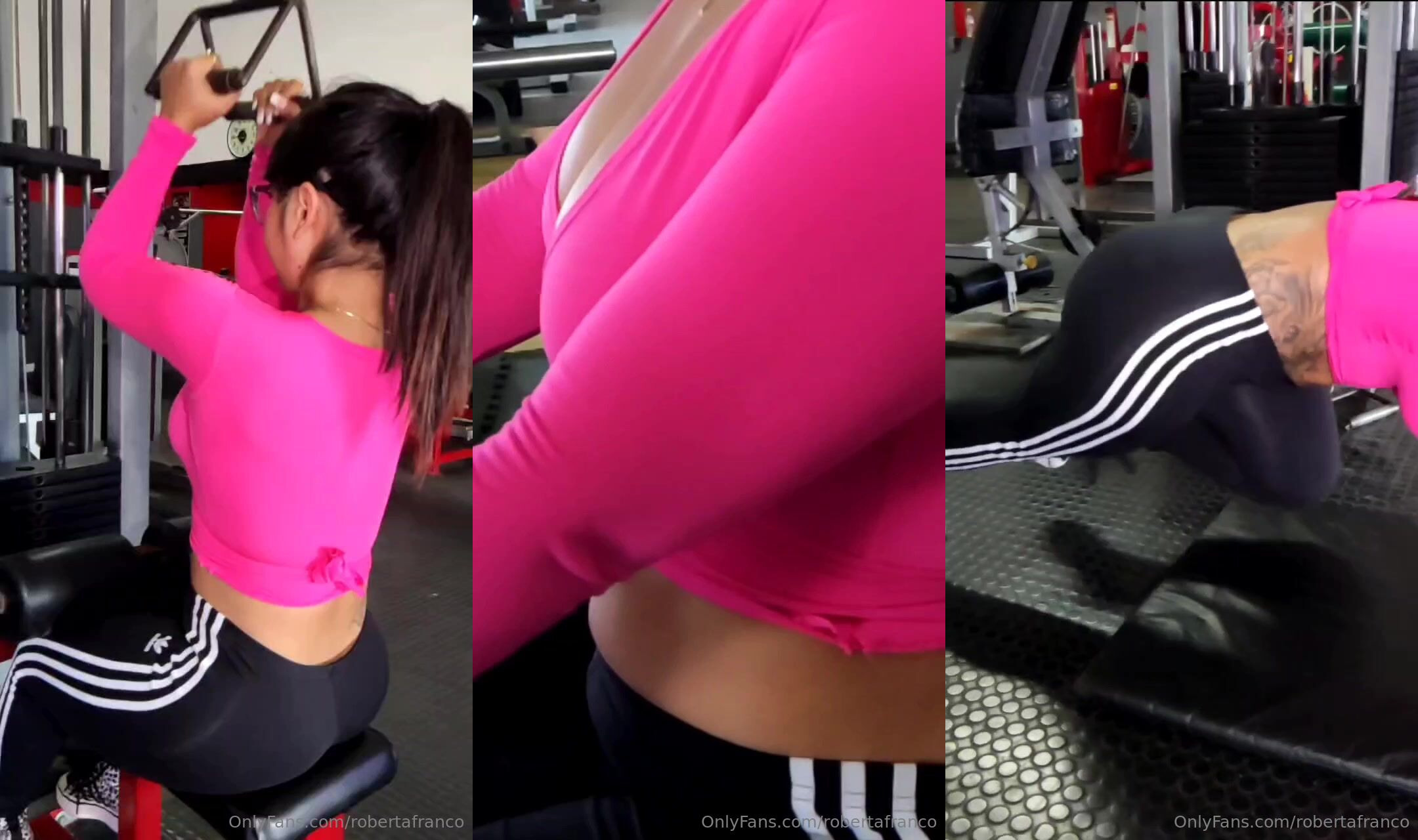 Roberta Franco Exercises With Her Tits Out