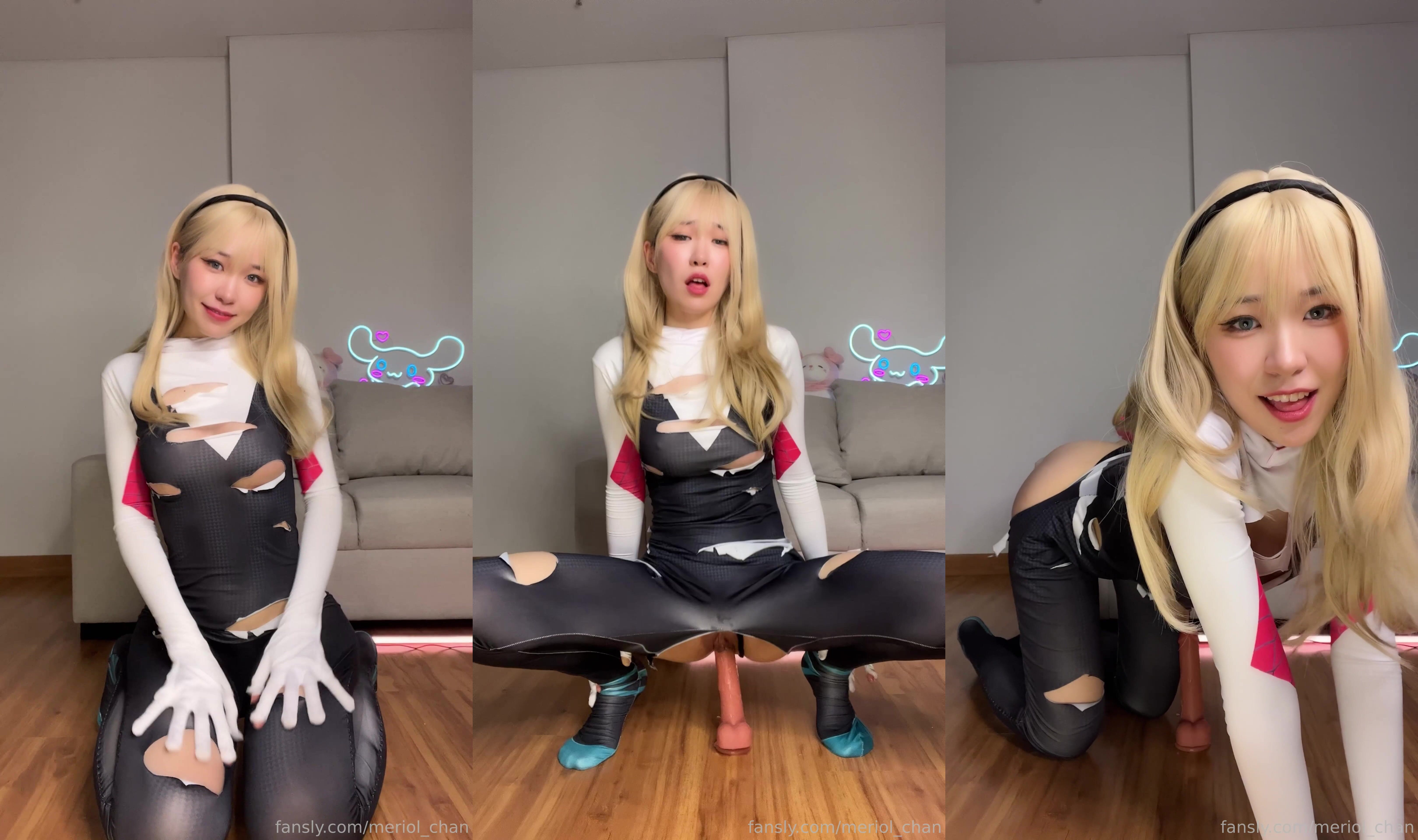 Meriol Chan Mounts A Dildo As SpiderGwen