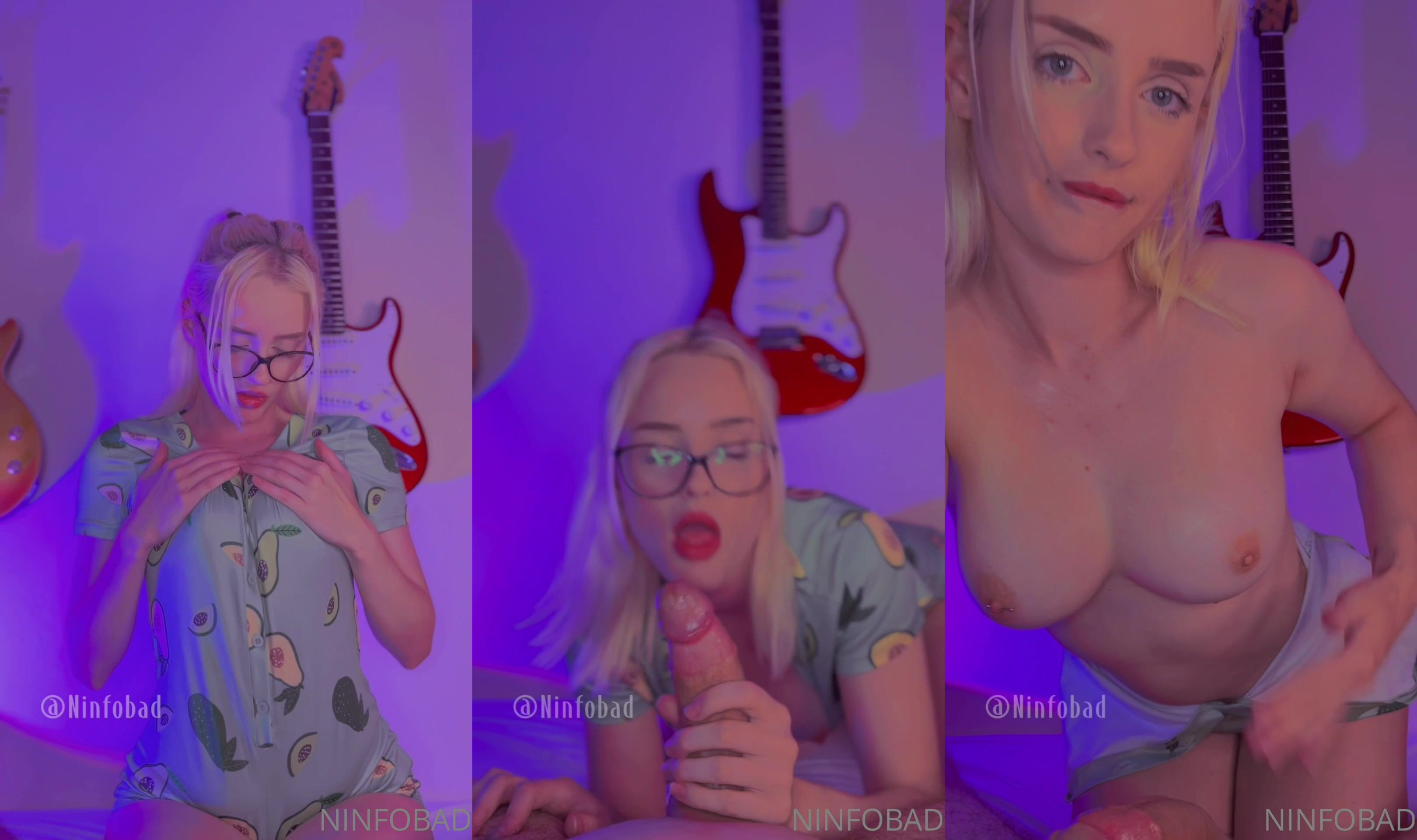 NinfoBad Rubs Her Tits And Sucks A Cock