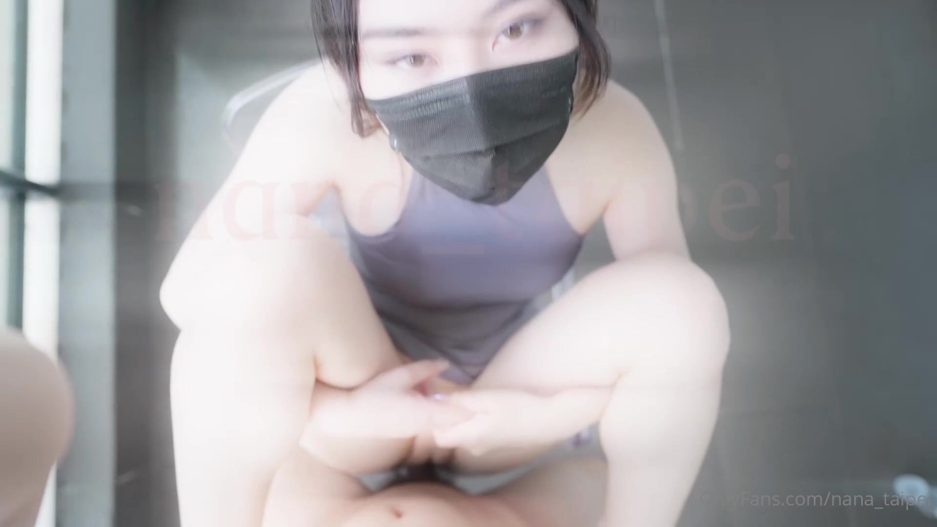 Nana_Taipei's Balcony Sex With A Cock And Dildo