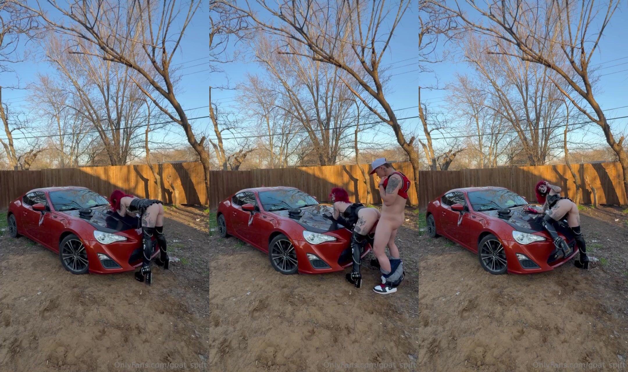 Goat_spitt Has Sex In Front Of Her BF's Car