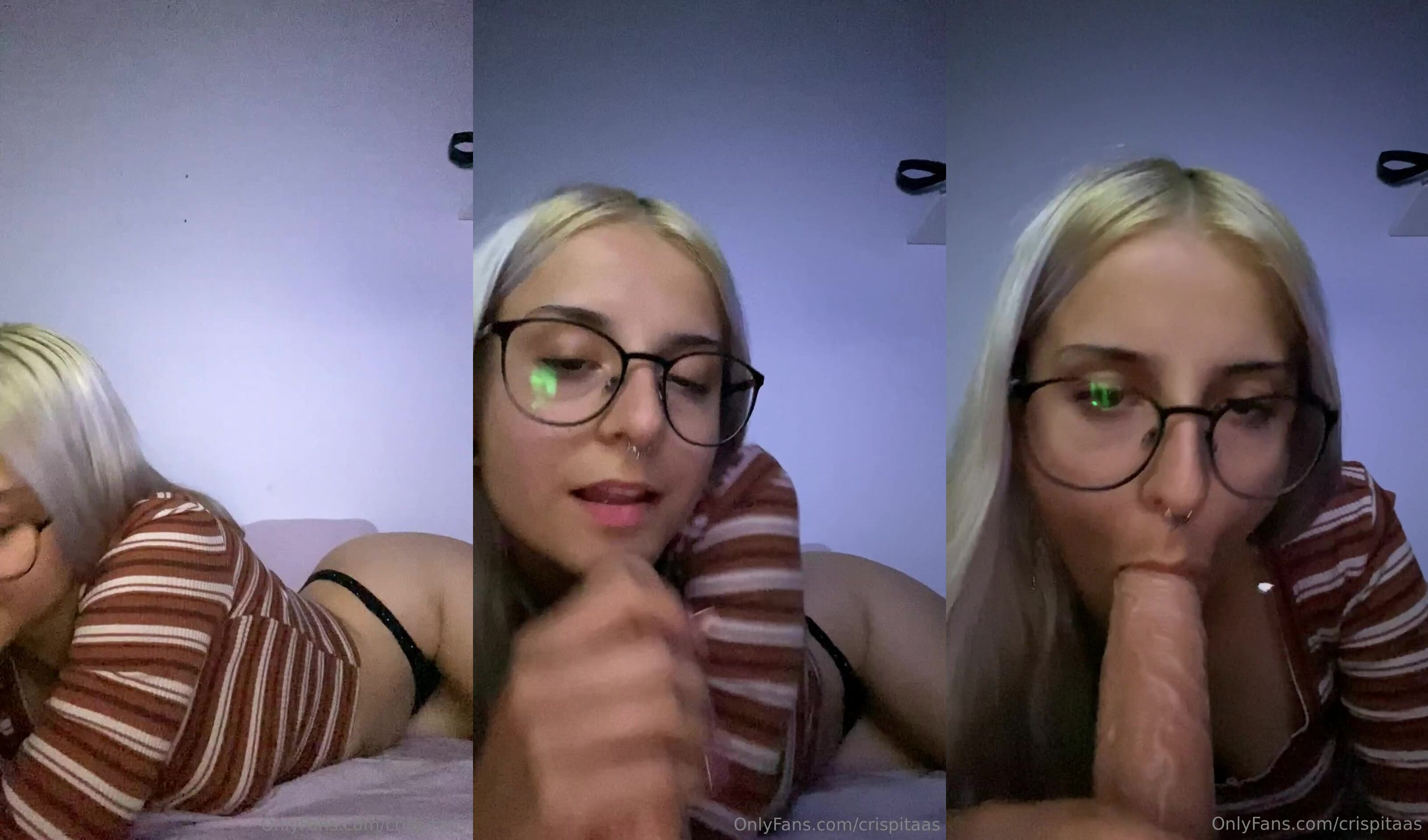 Nerdy Girl Crispitaas Slurps On A Dildo