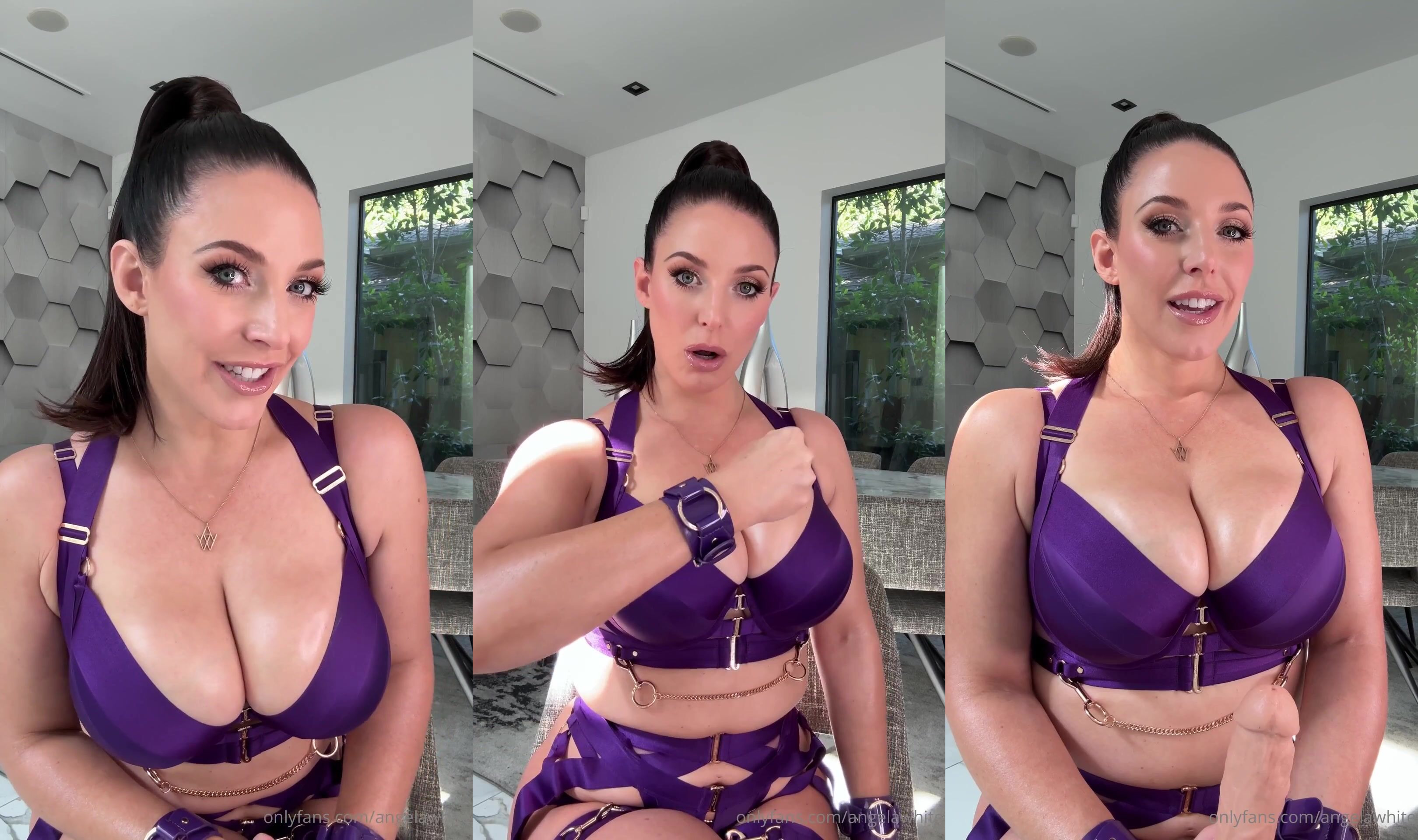 Angela White Gives JOI In Purple Lingerie