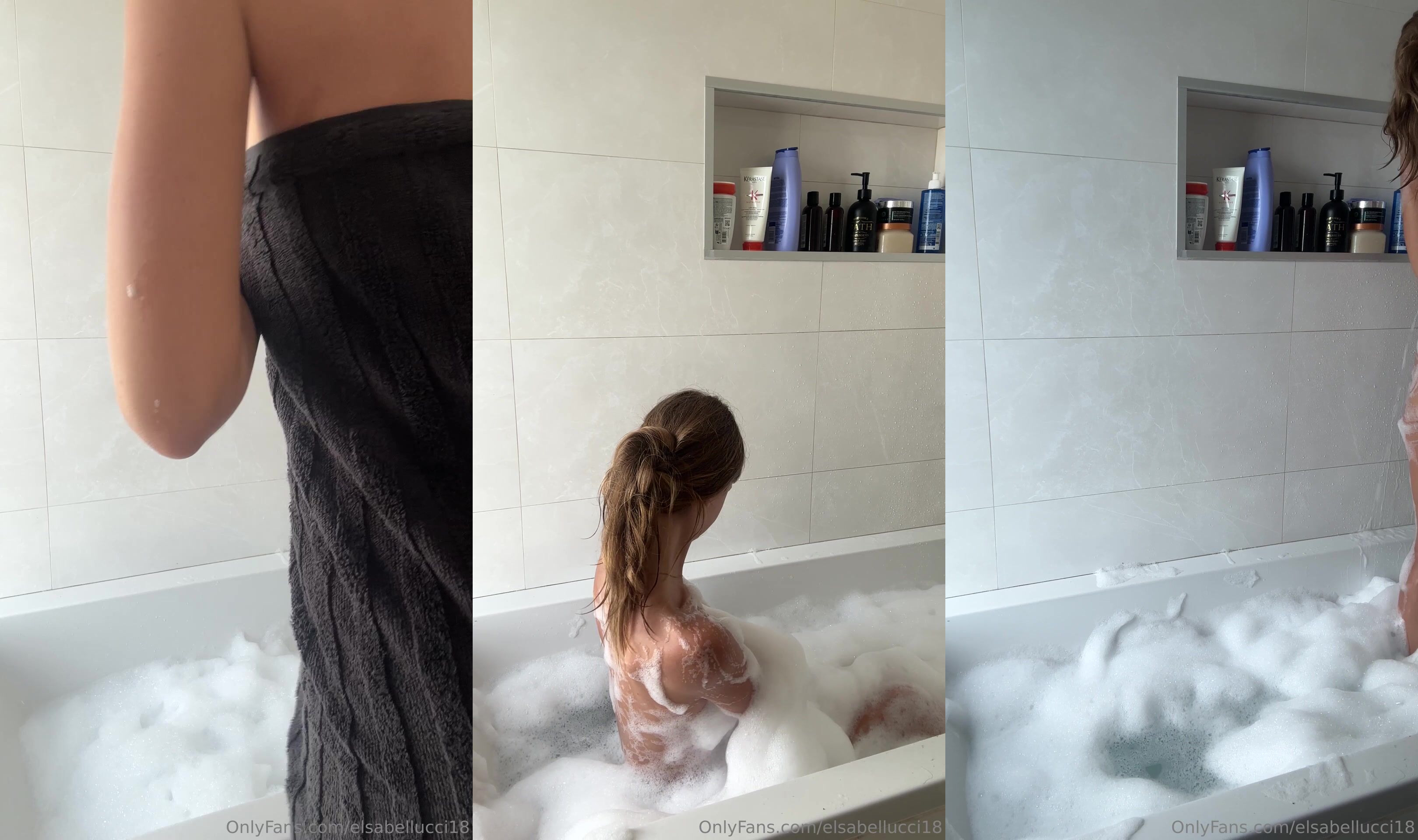 ElsaBellucci18 Teases In Soapy Bubble Bath