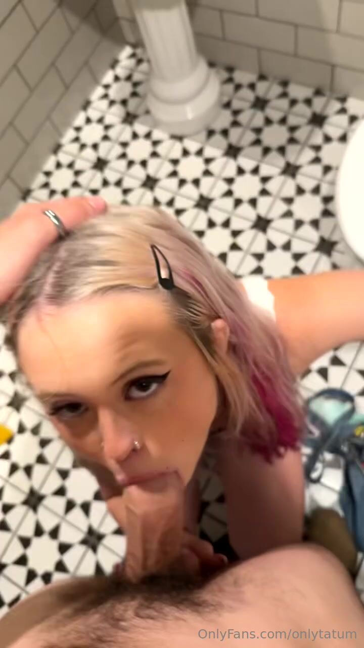 OnlyTatum Gives Head In A Public Restroom