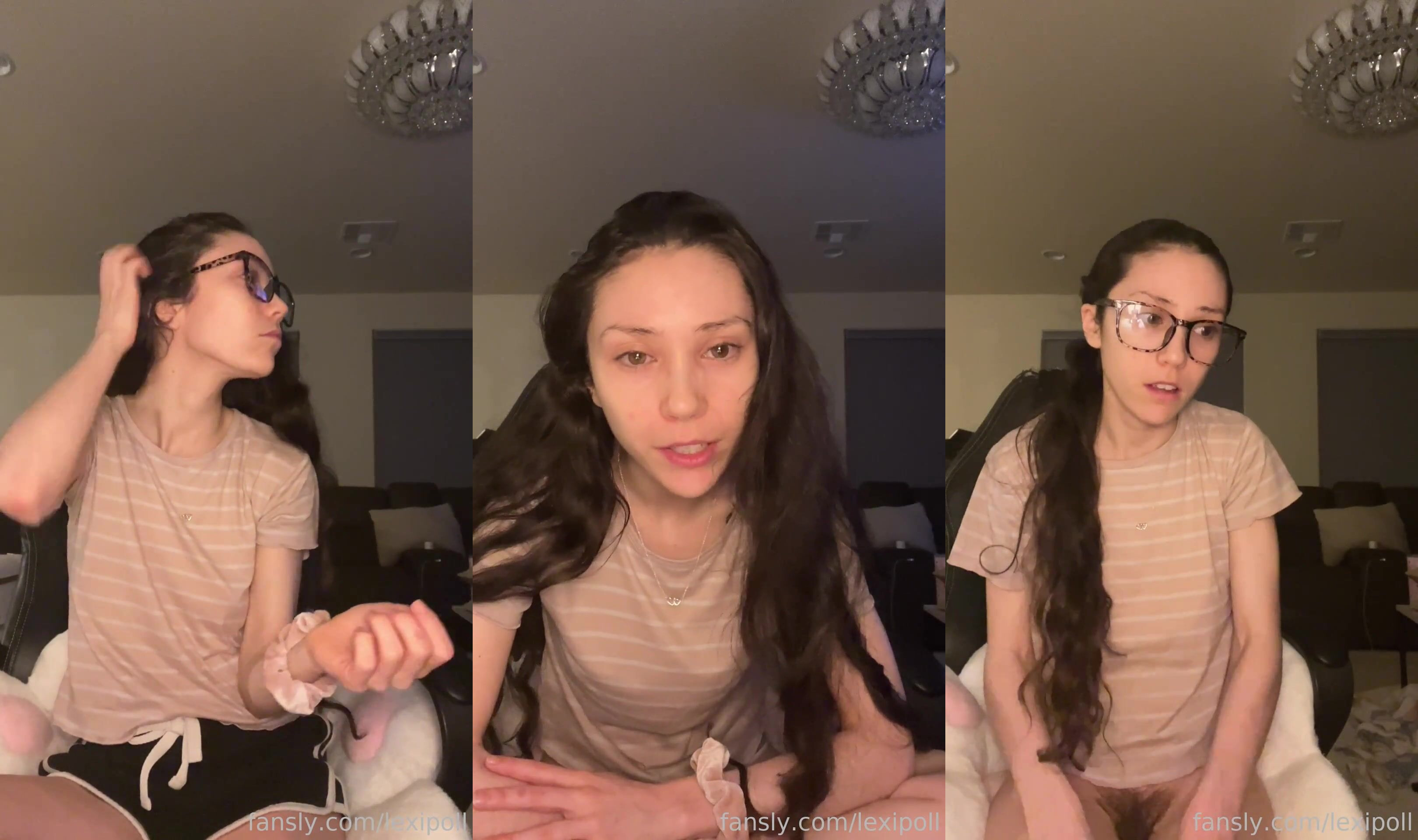 Horny LexiPoll Rubs Her Hairy Pussy On Cam