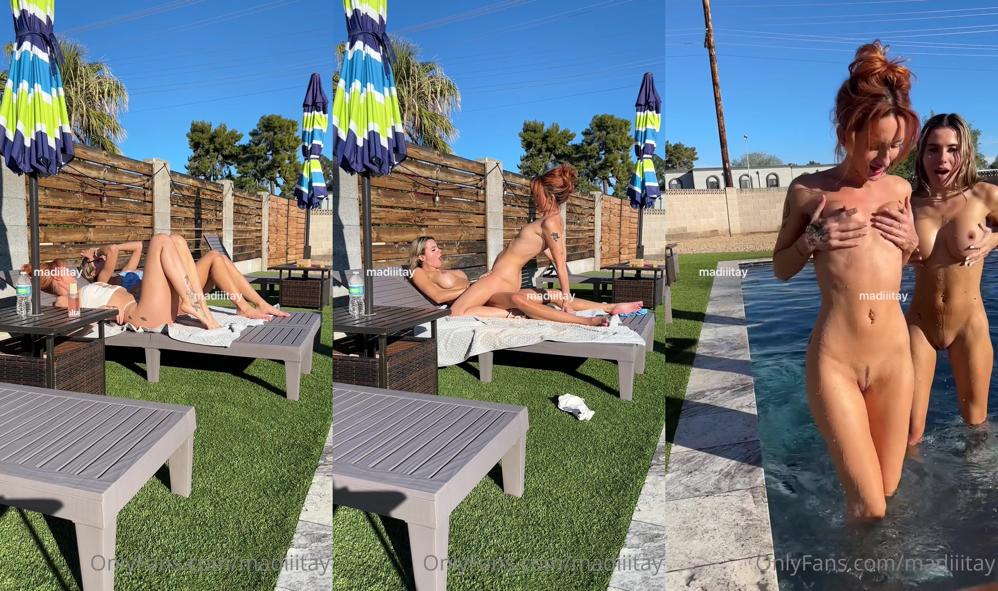 Madiiitay Enjoys Her Friend's Pussy By The Pool