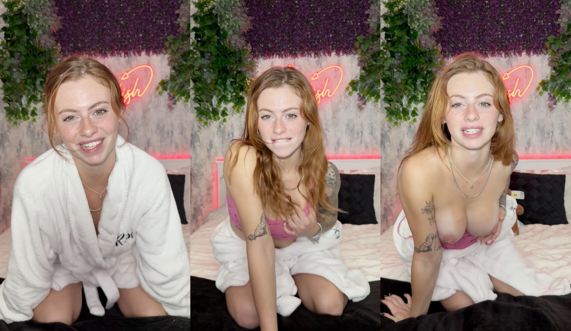 Redhead Bakerrosie Shows Her Pierced Nipple