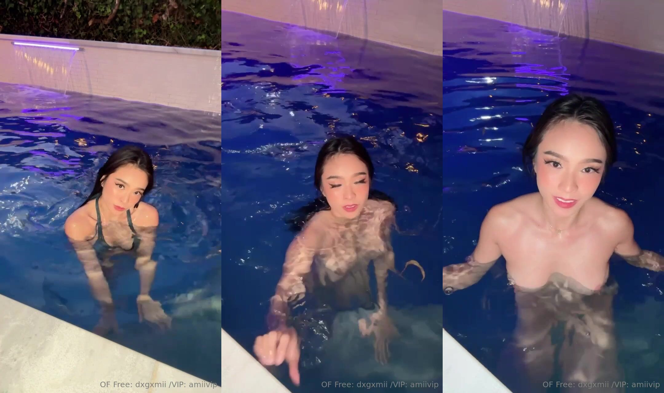 Amiivip Strips Off Her Bikini In The Pool