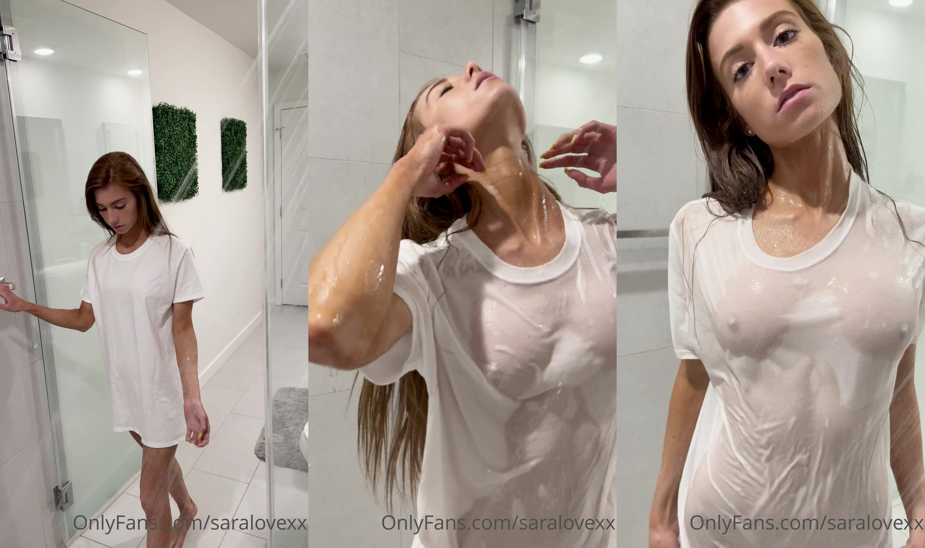 Saralovexx Gets Her Shirt Wet In The Shower