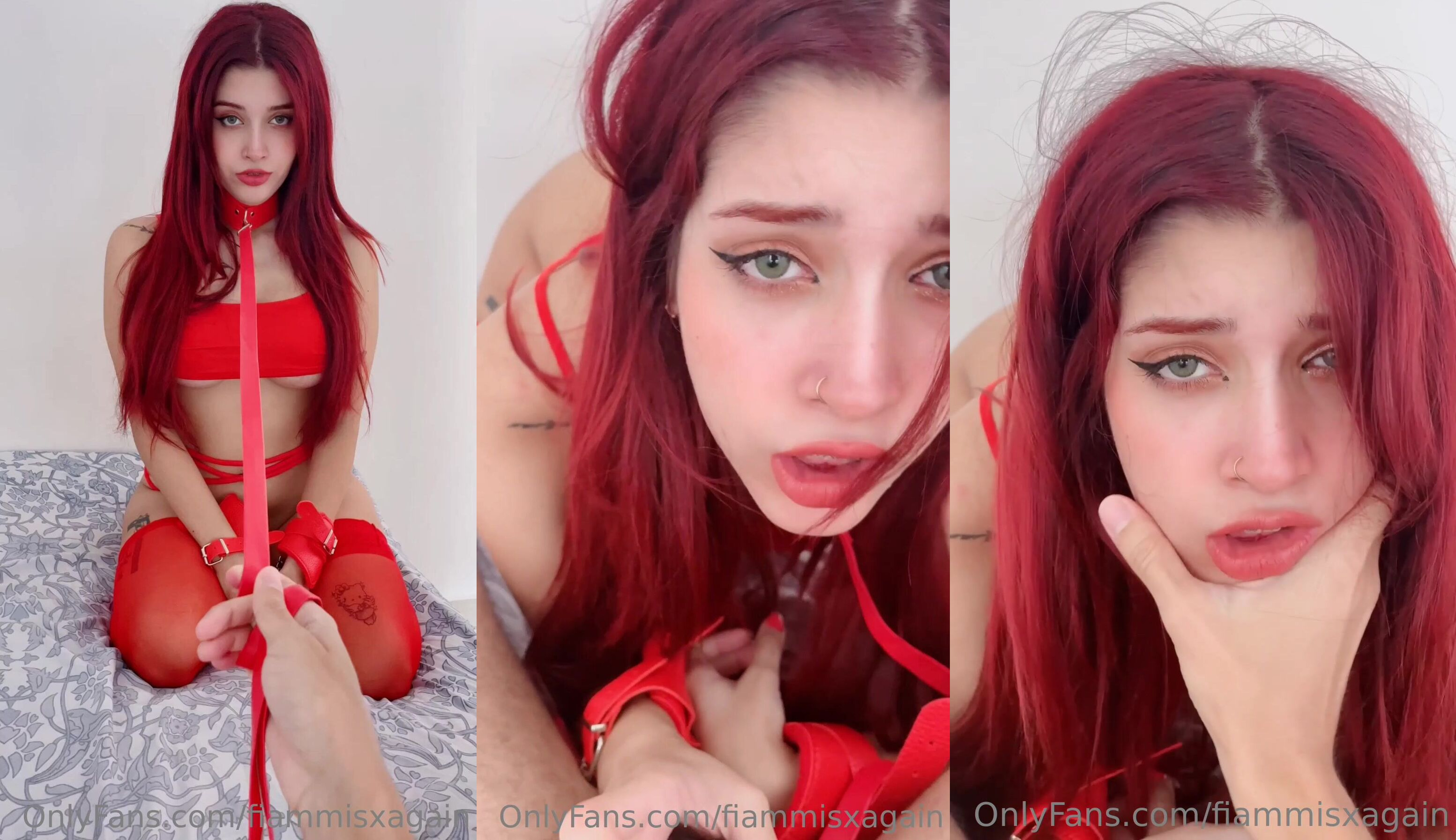 Fiamisxagain Blowjob In BDSM Cosplay