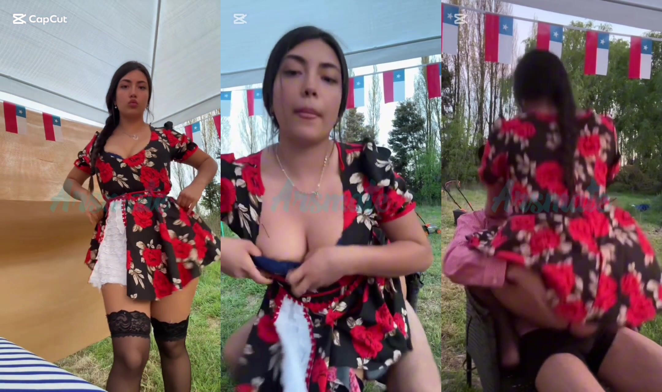 Jade Reyes Grinds On A Cock In The Backyard