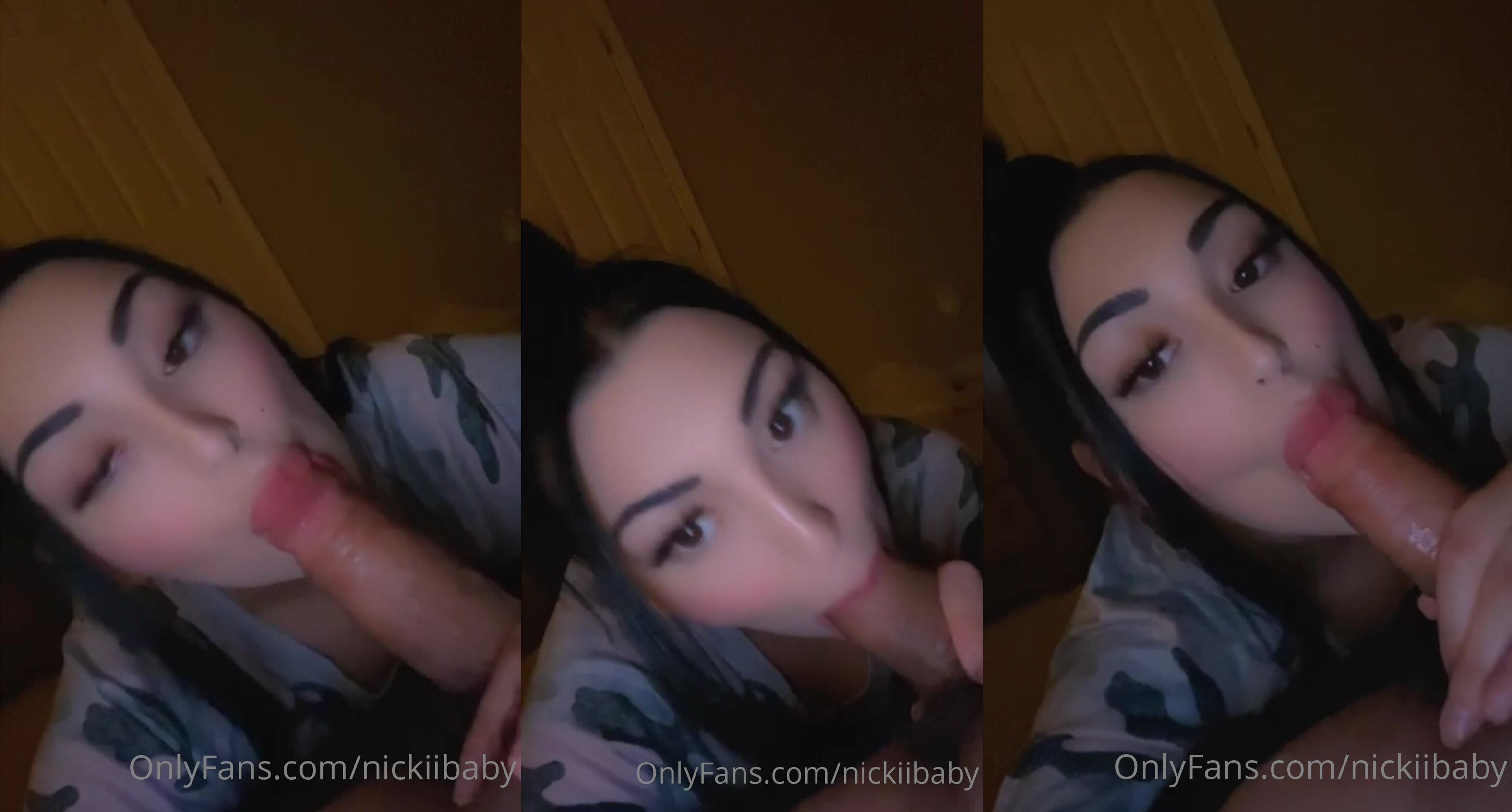 Nickiibaby Strokes And Slurps Her Man's Cock