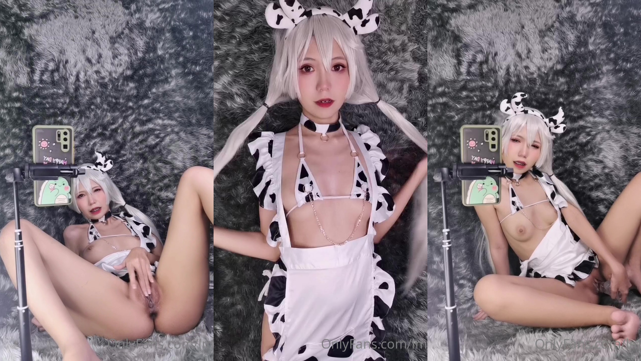 Cow Girl Lmusicl Pumps Her Pussy With A Dildo