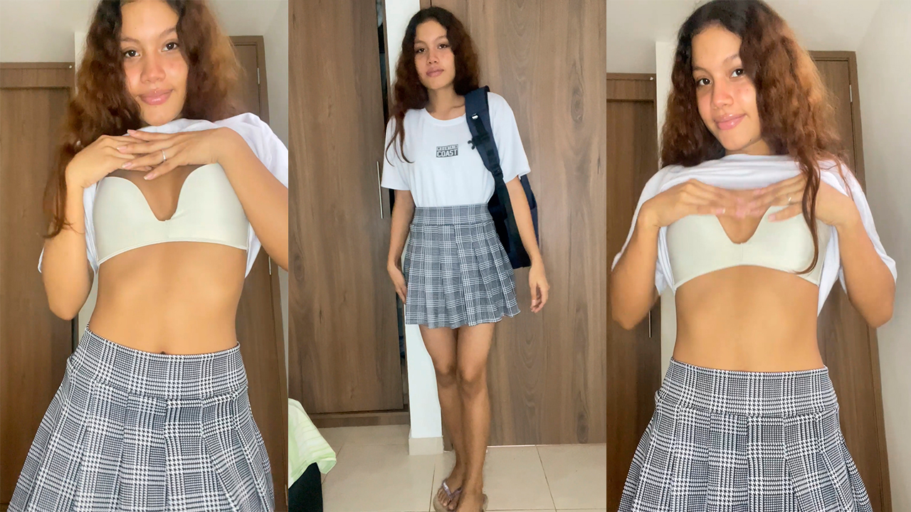 Hot Teen Schoolgirl Before Going to Class