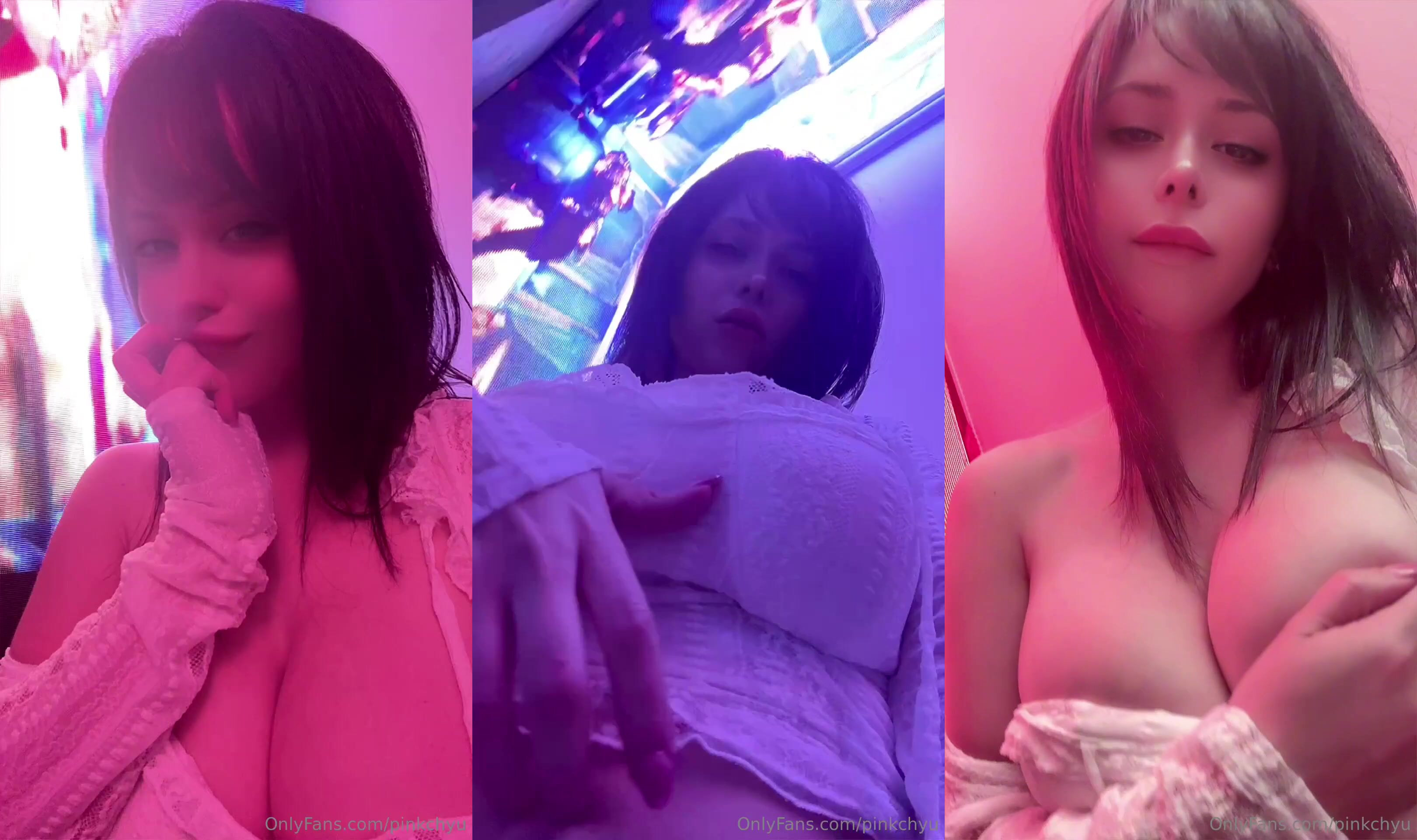 Pinkchyu Shows Off Her Huge Tits And Has A Nipslip