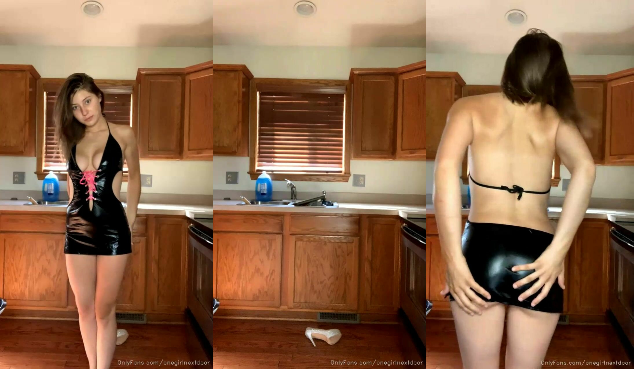 Onegirlnextdoor Rides A Dildo In The Kitchen